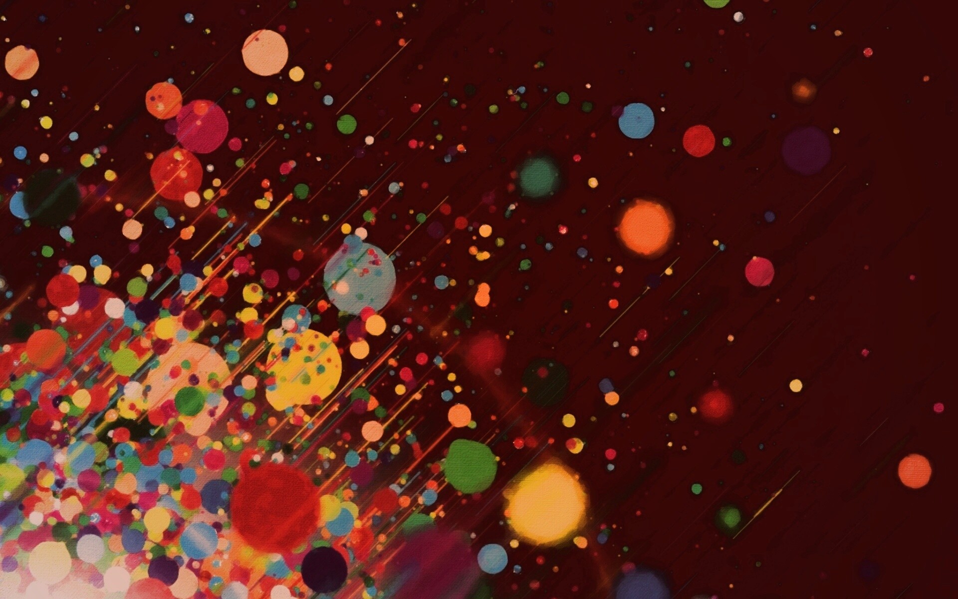 Полёт разноцветных кругов обои