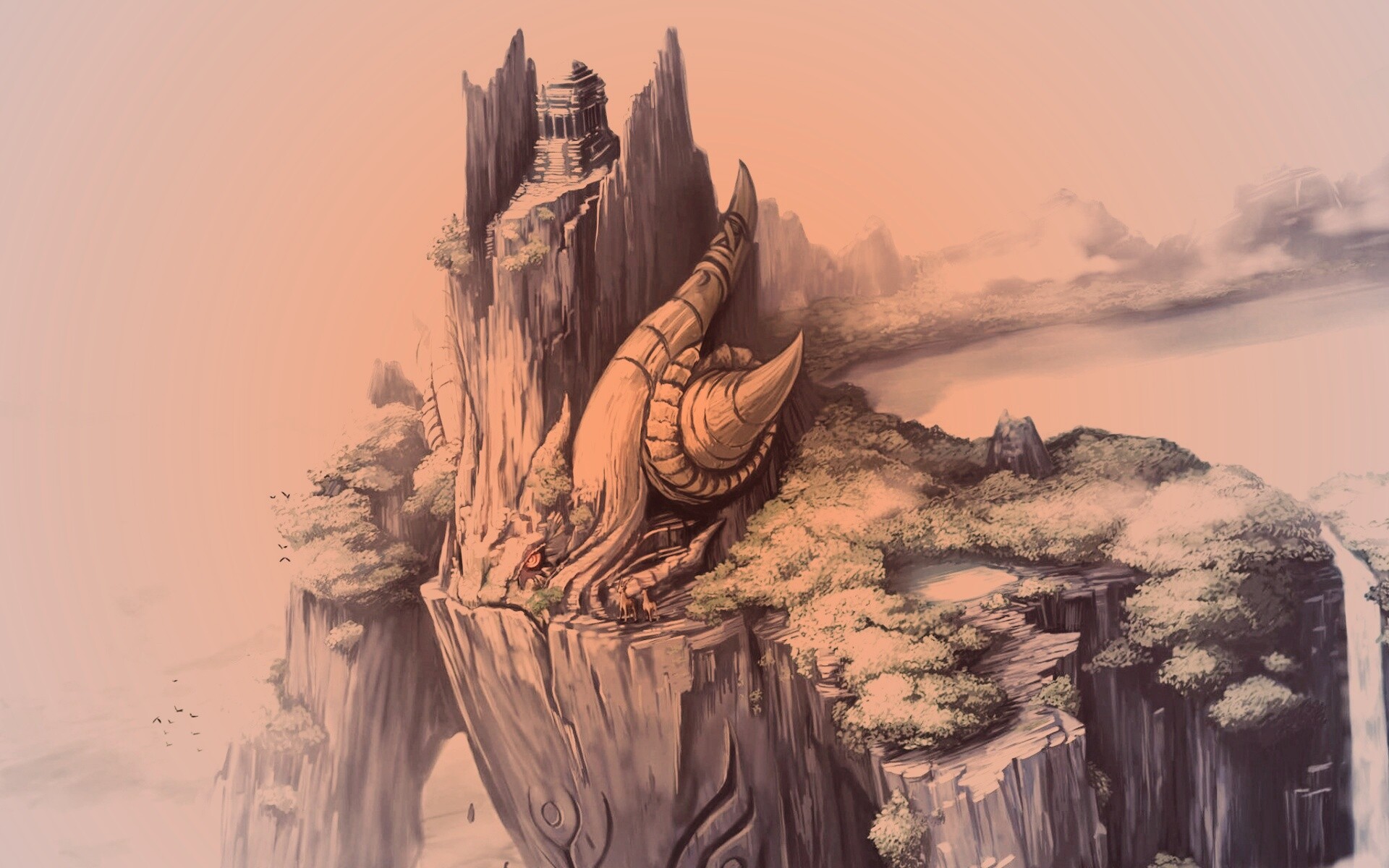 Храм на живой скале обои