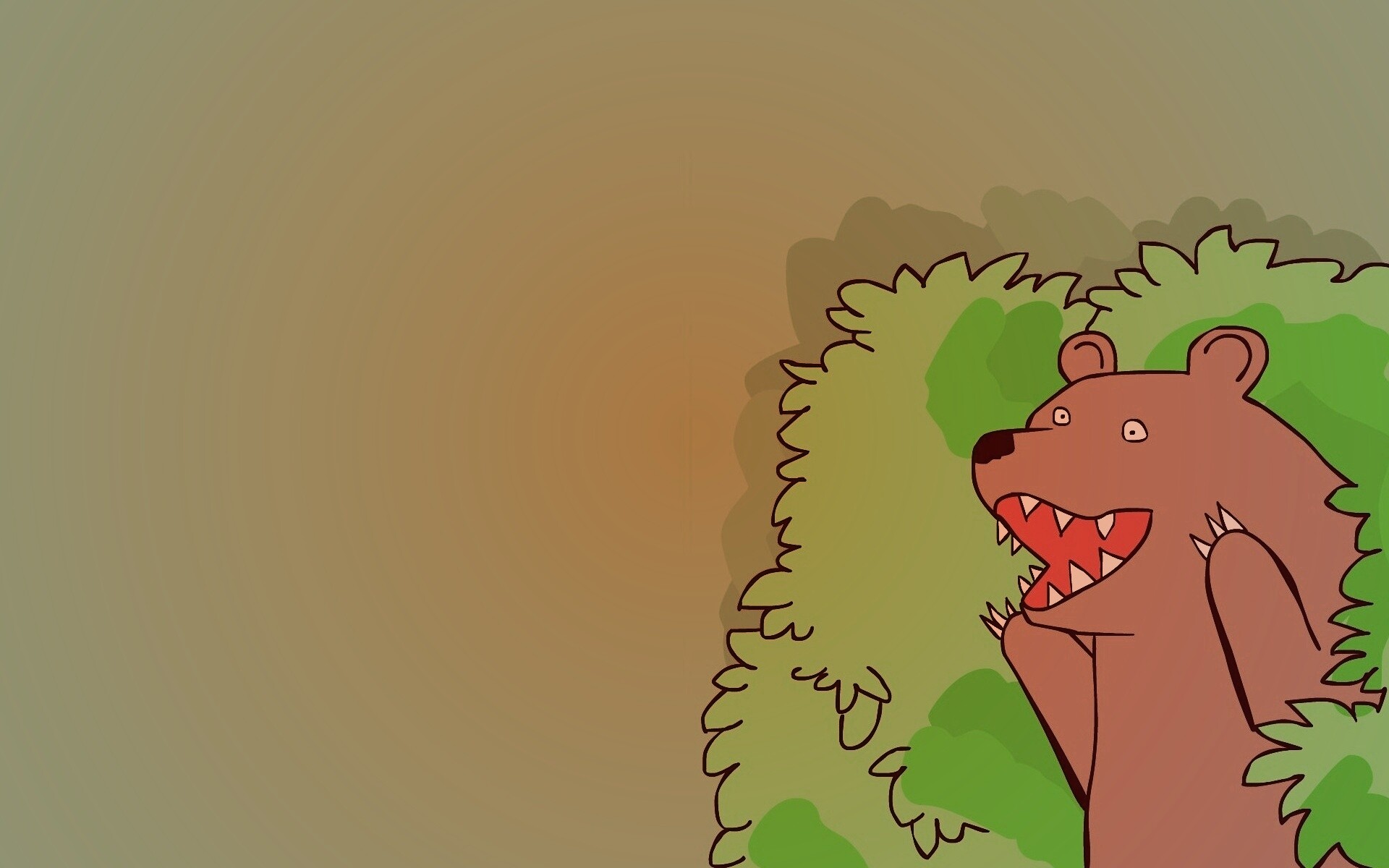 Медведь в кустах обои