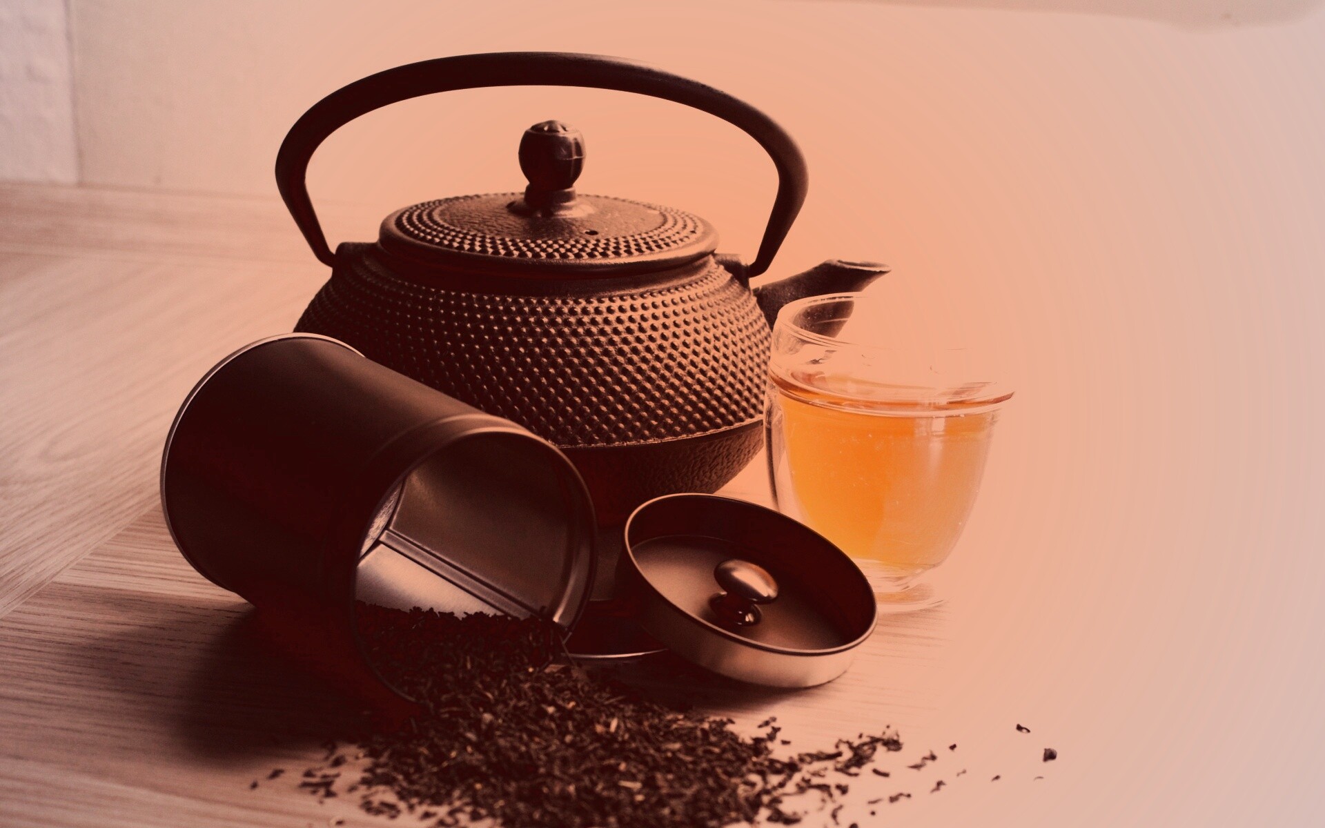 Черный чайный набор обои