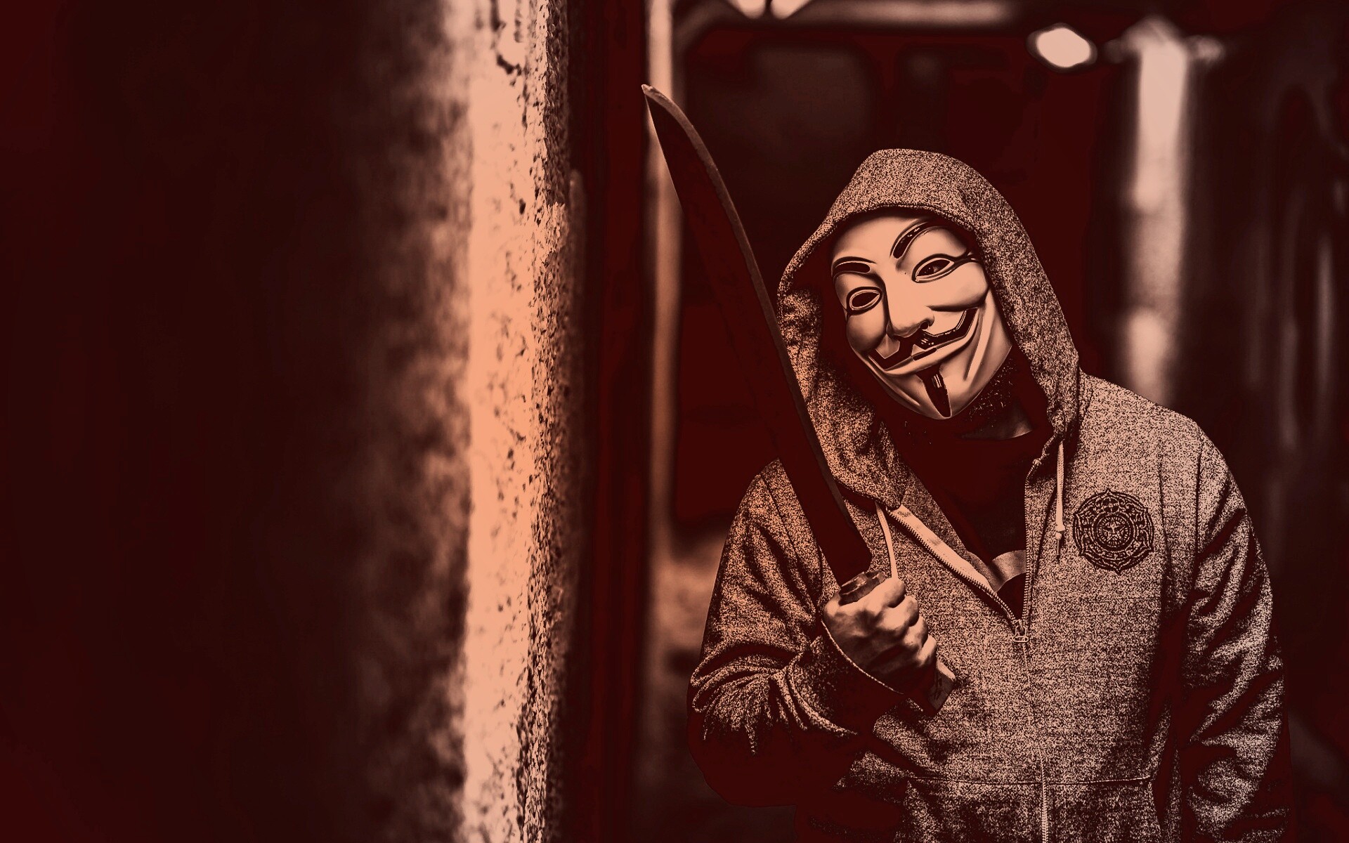 Человек в маске анонимуса обои