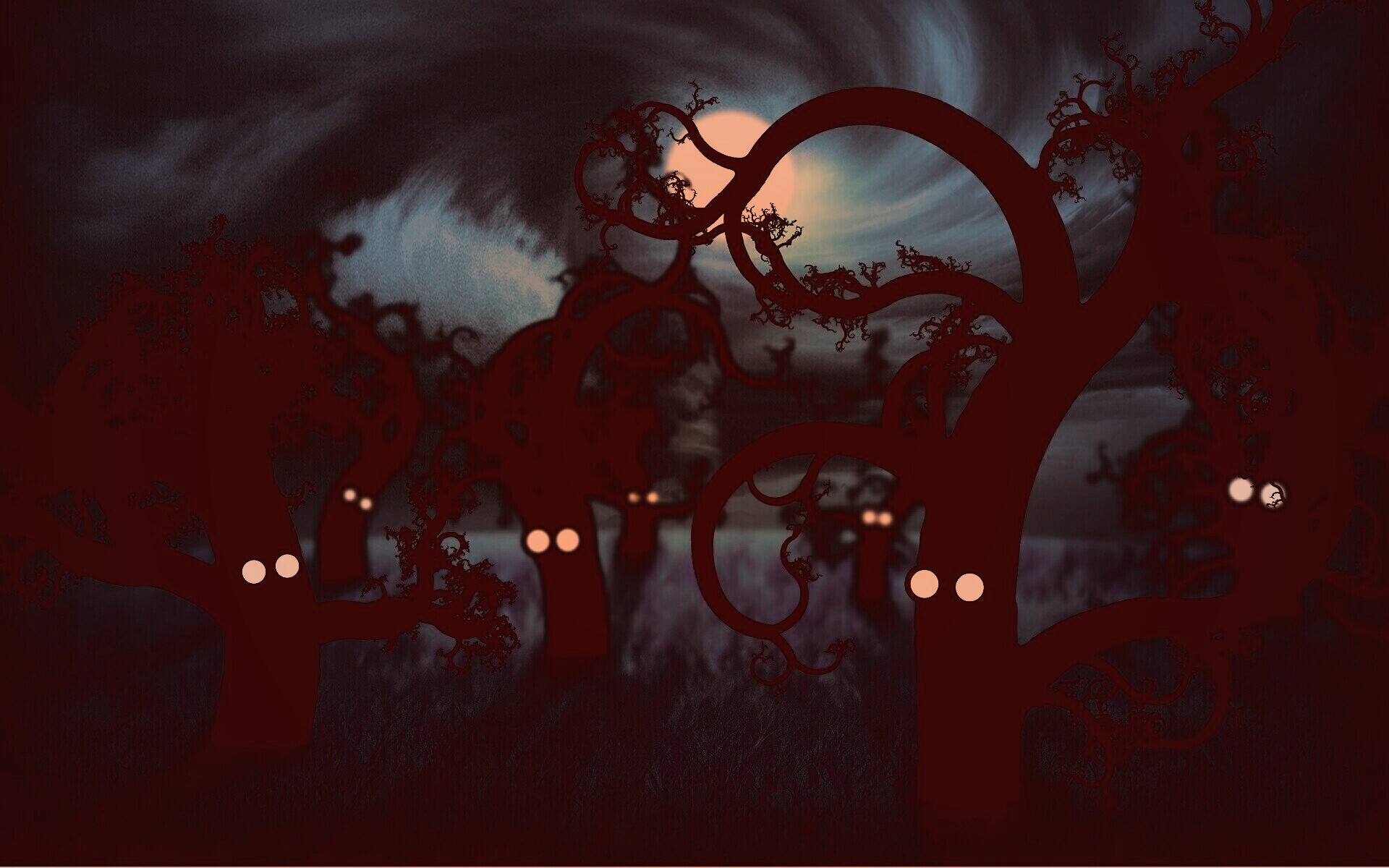 Страшно ночью в лесу обои