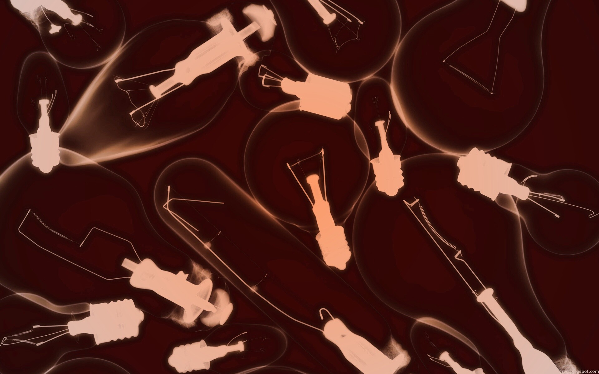 Лампочки под рентгеном обои