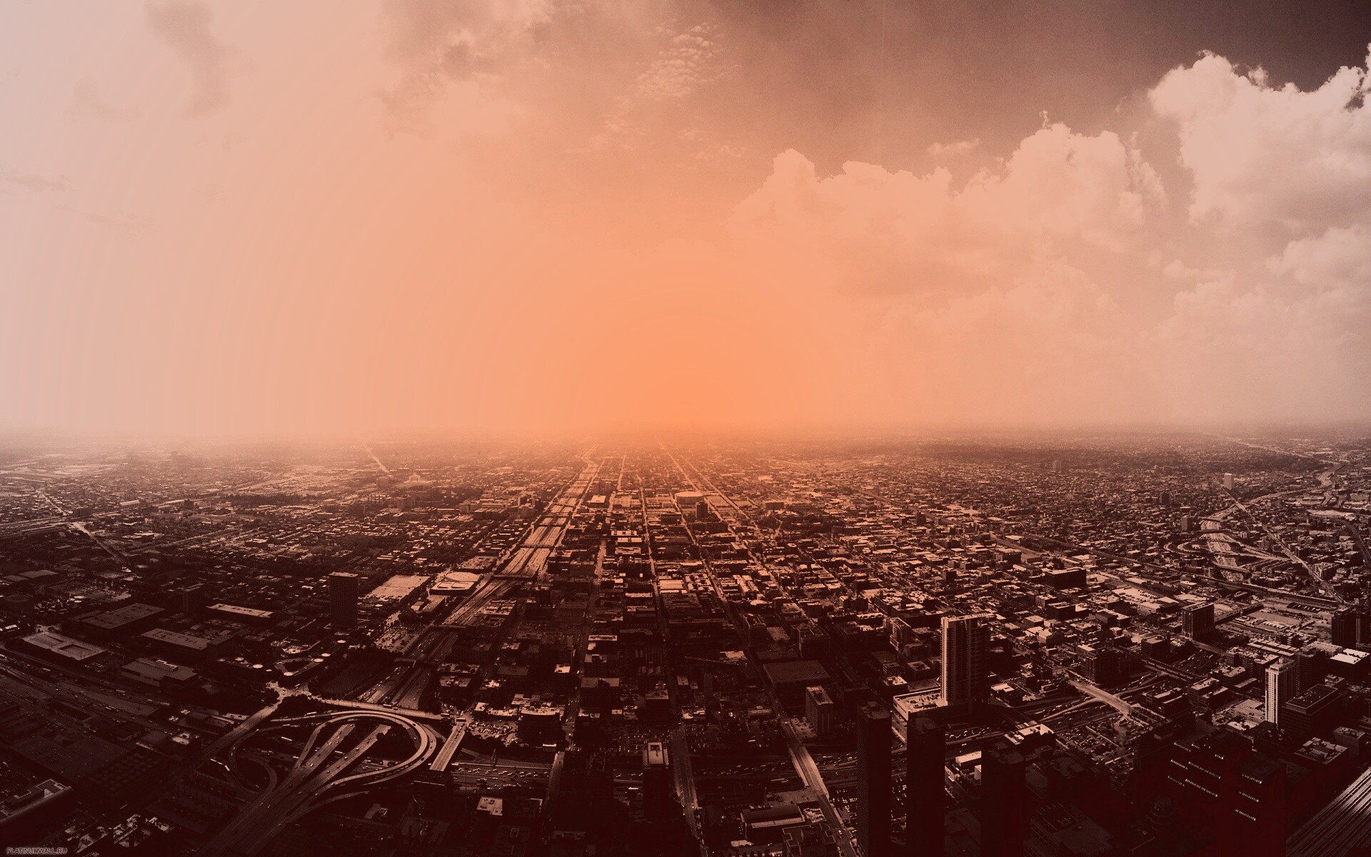 Город: вид сверху обои