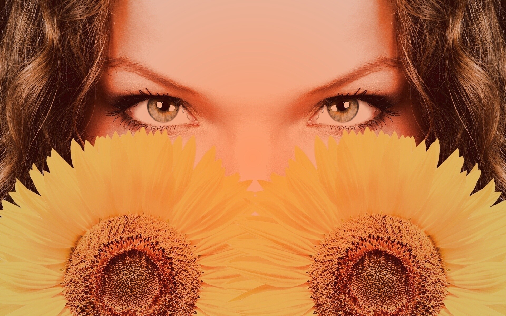 Девушка с желтыми ромашками обои