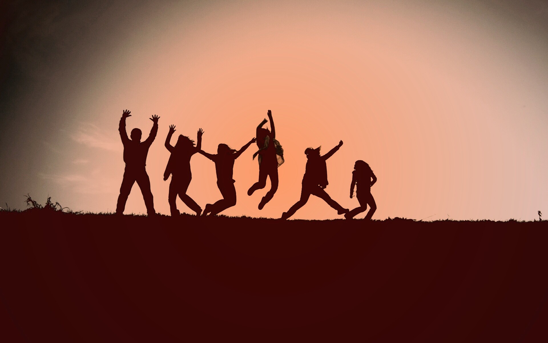 Силуэты людей обои