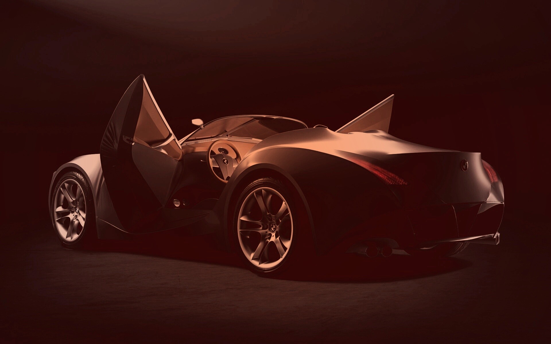 Автомобиль с распахнутыми дверцами обои