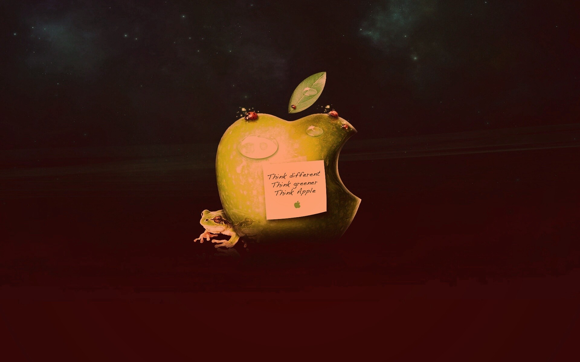 Think different, think greener, think Apple обои