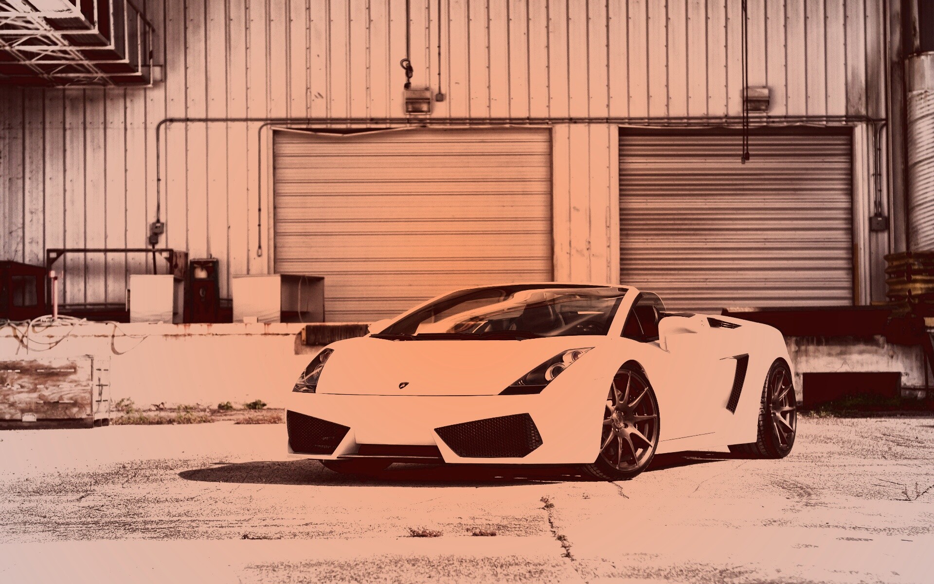 Белый спорткар Ламборгини Галлардо обои