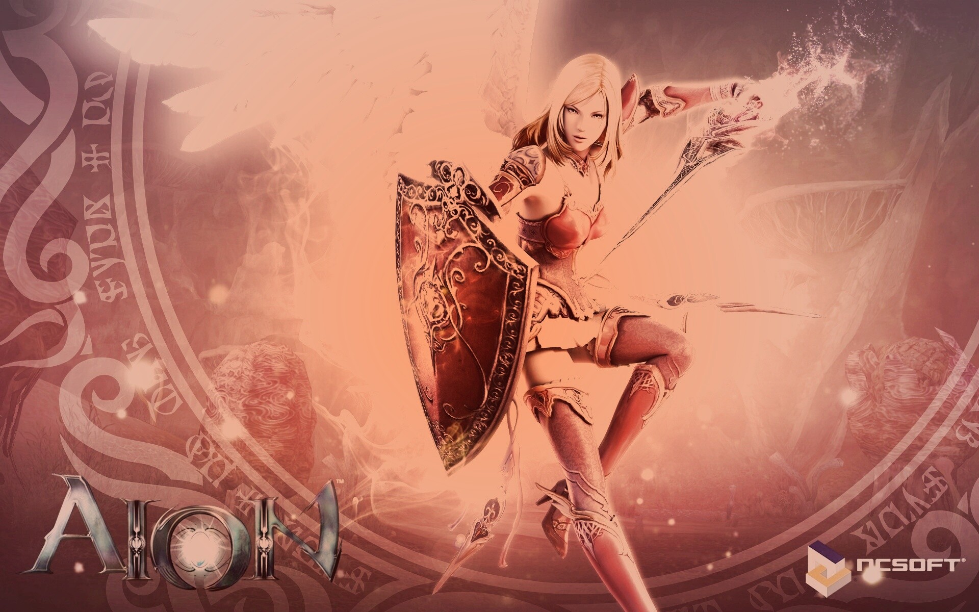 Ангел с мечом и щитом обои