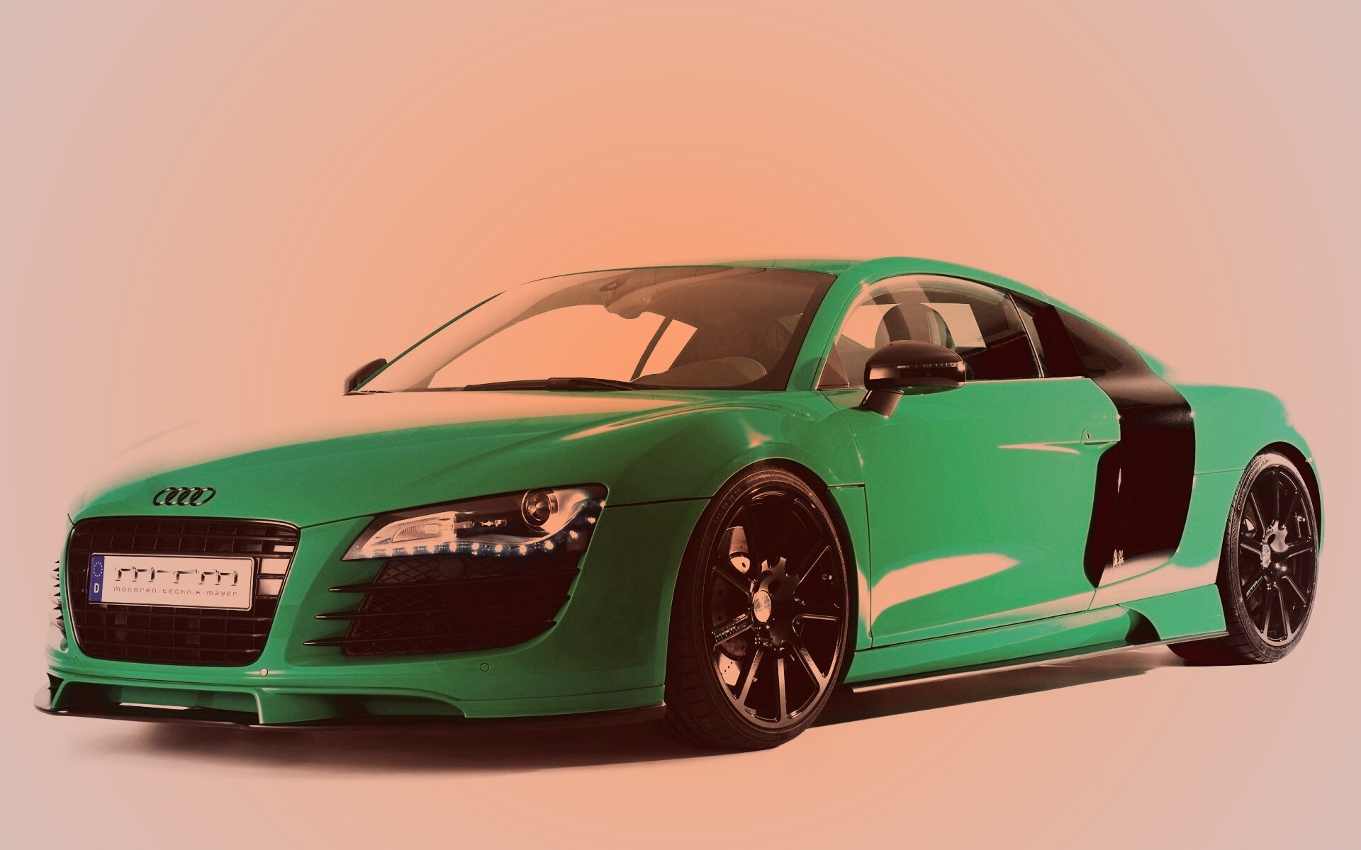 Зелёный спорткар Ауди РС8 обои