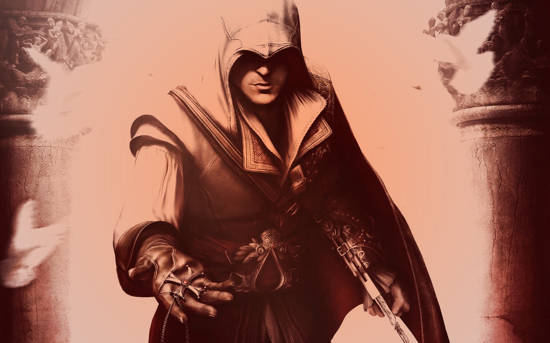 Ассасин с крестом обои