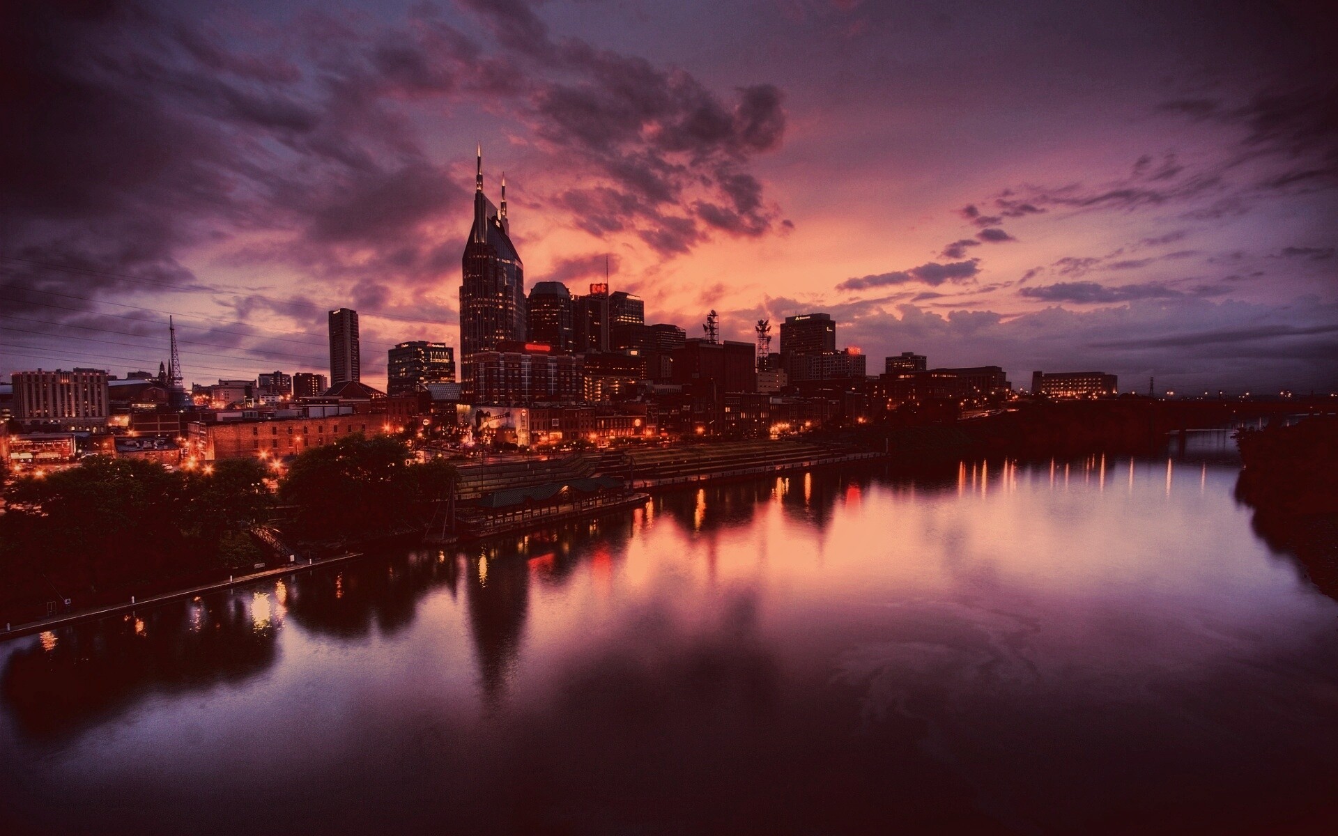 Ночной город обои