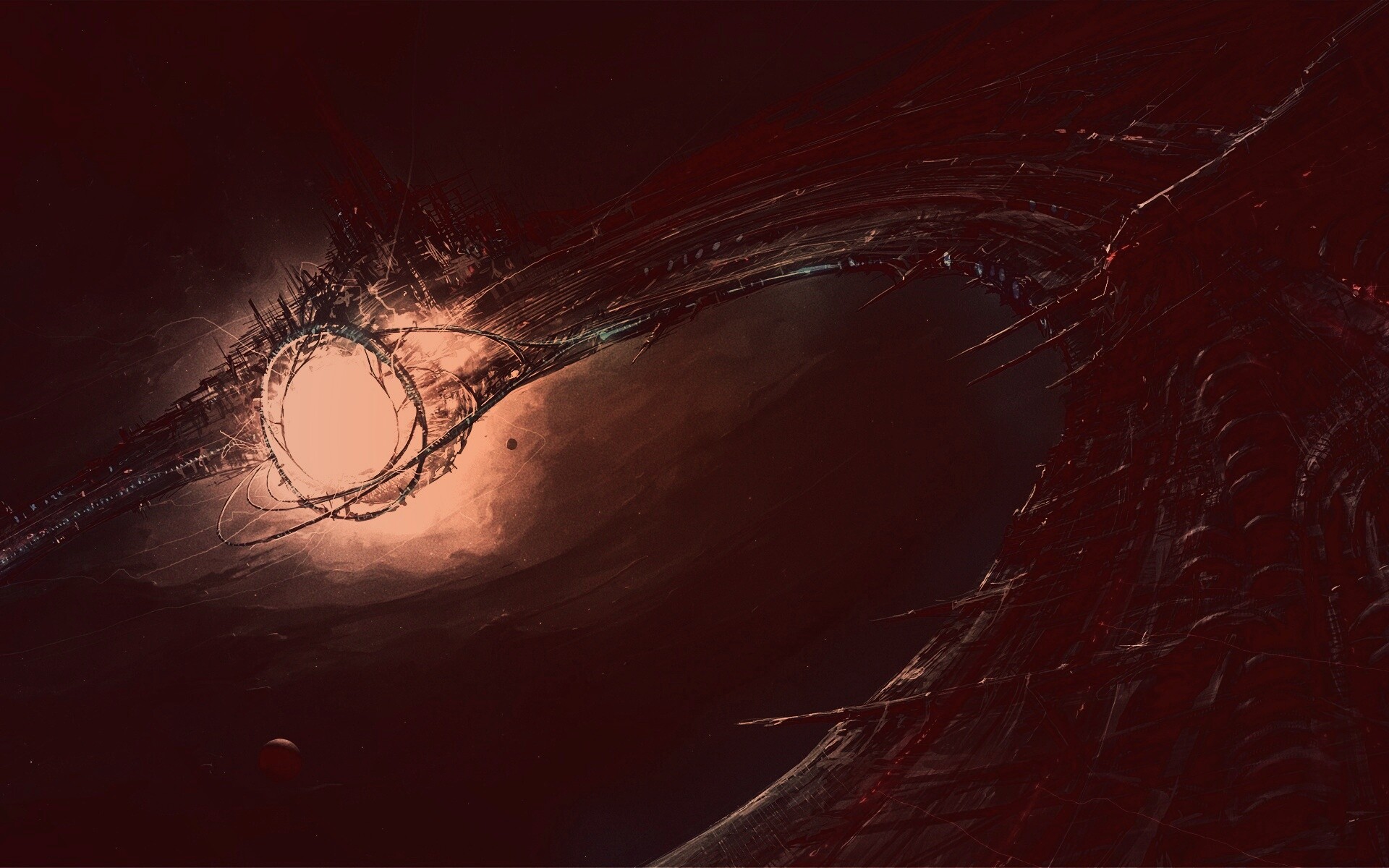 Зловещая космическая станция обои