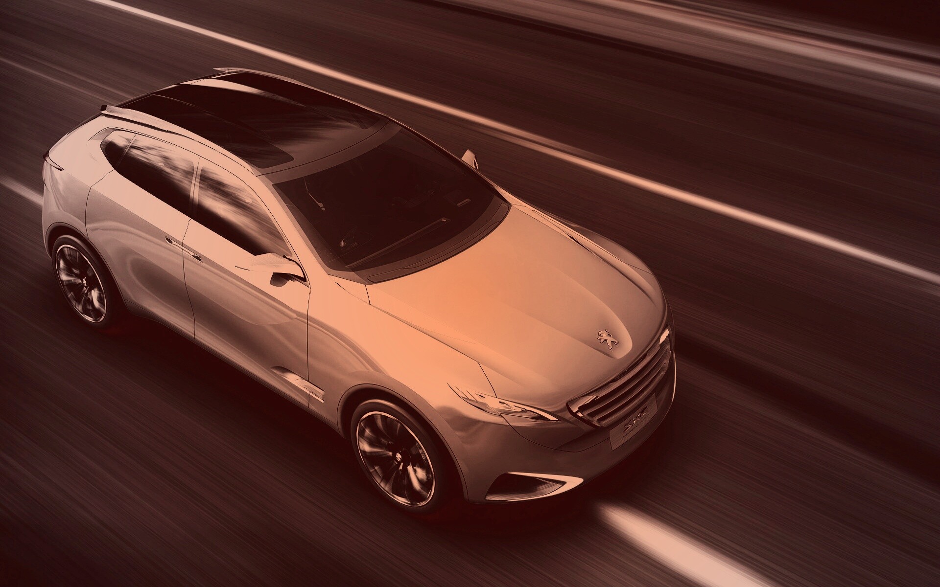 Концепт пежо на трассе обои