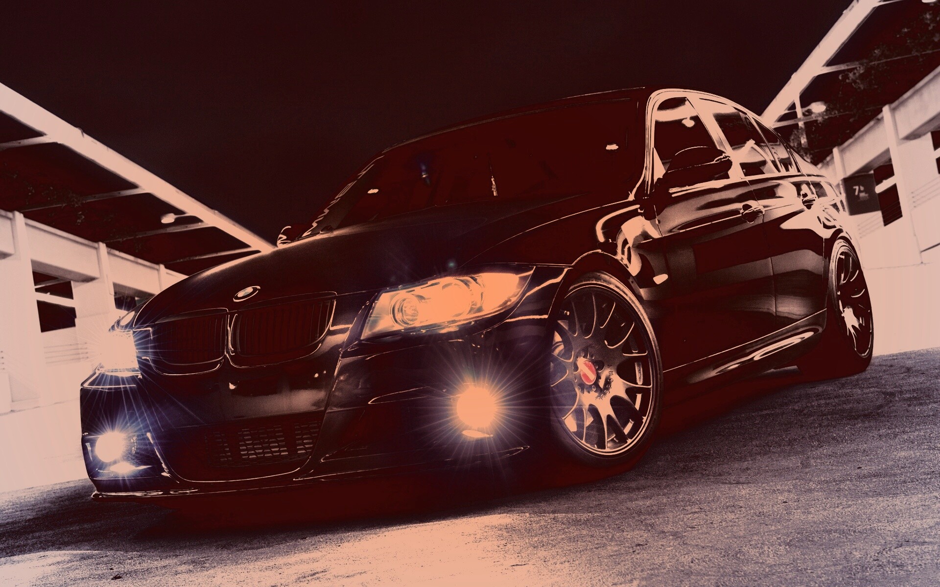 Чёрный БМВ обои