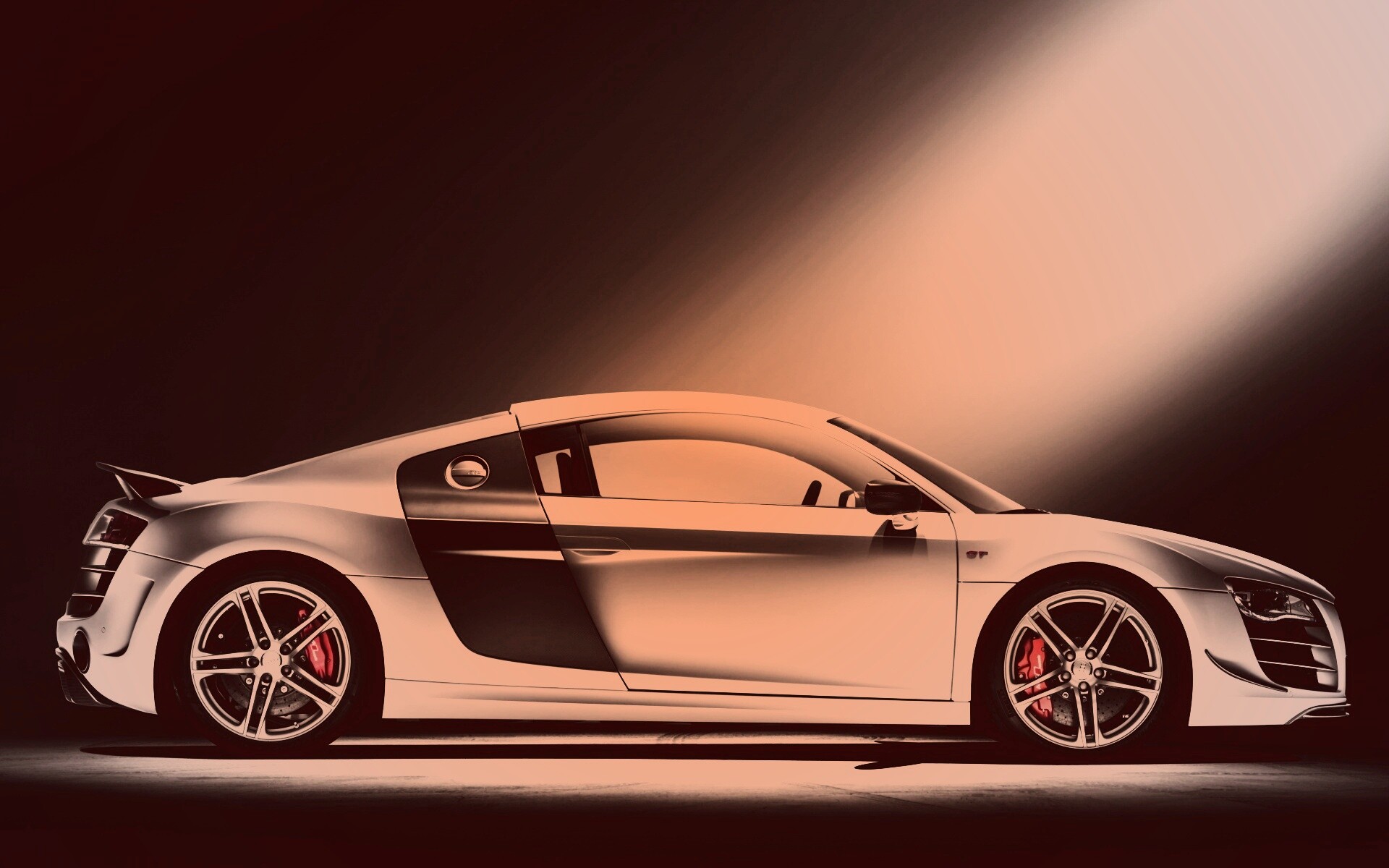 Audi R8 вид сбоку обои