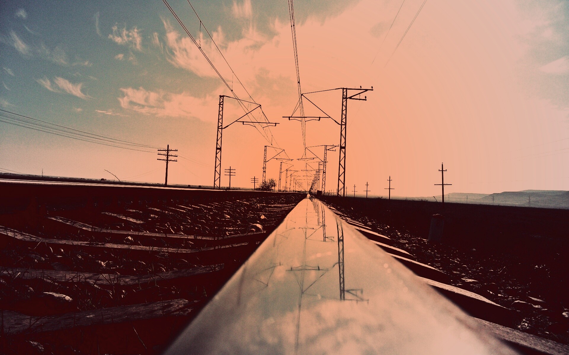 Фото вдоль железной дороги обои