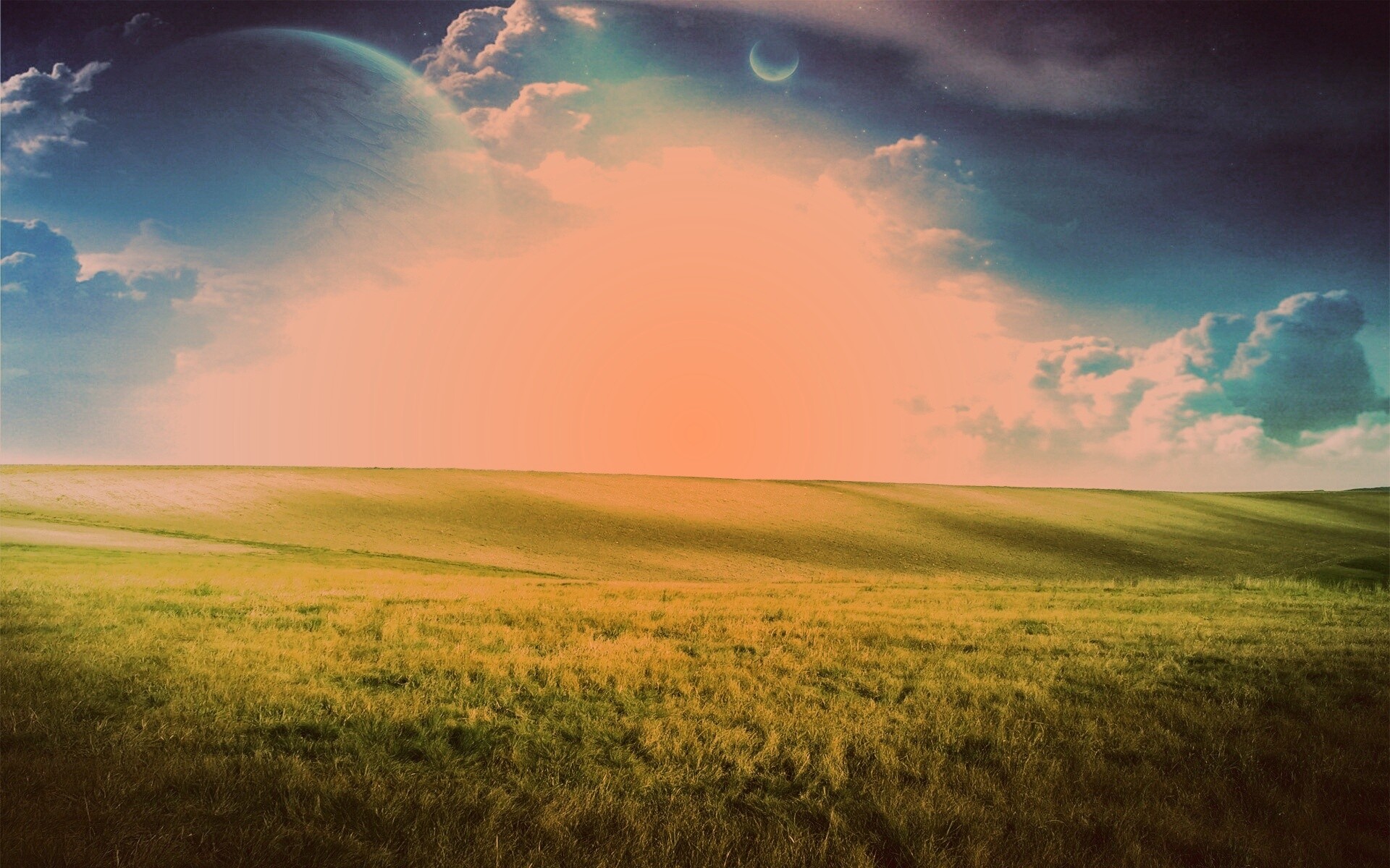 Луг на другой планете обои