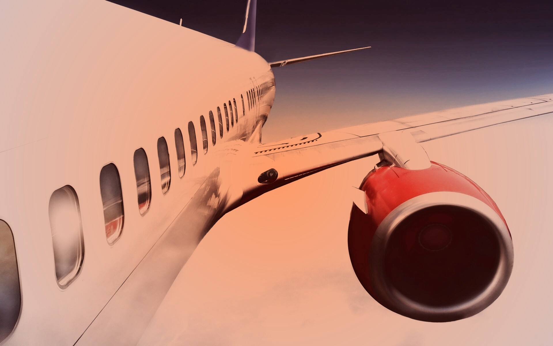 Вид на борт самолёта обои