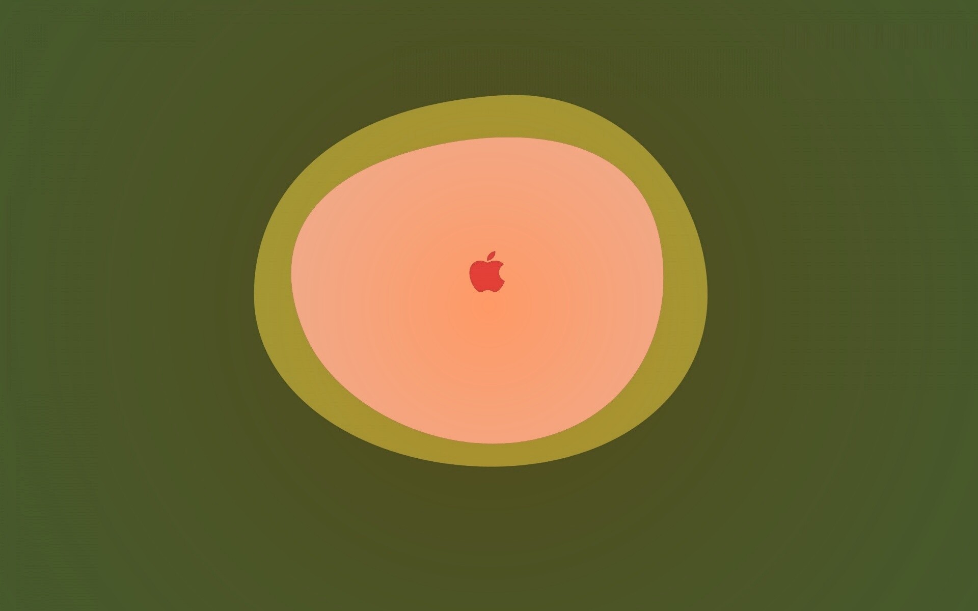 Apple в белом круге обои