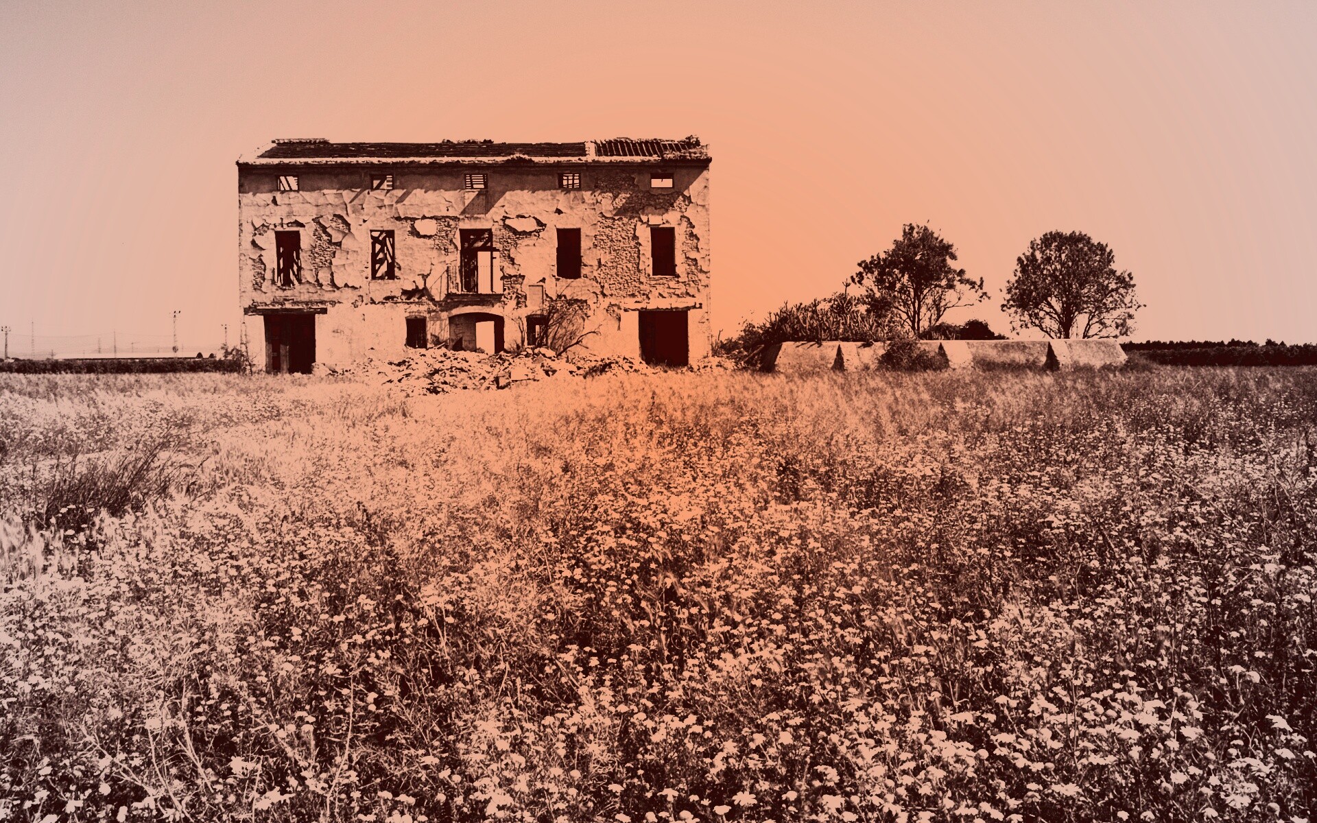 Руины жилого дома обои