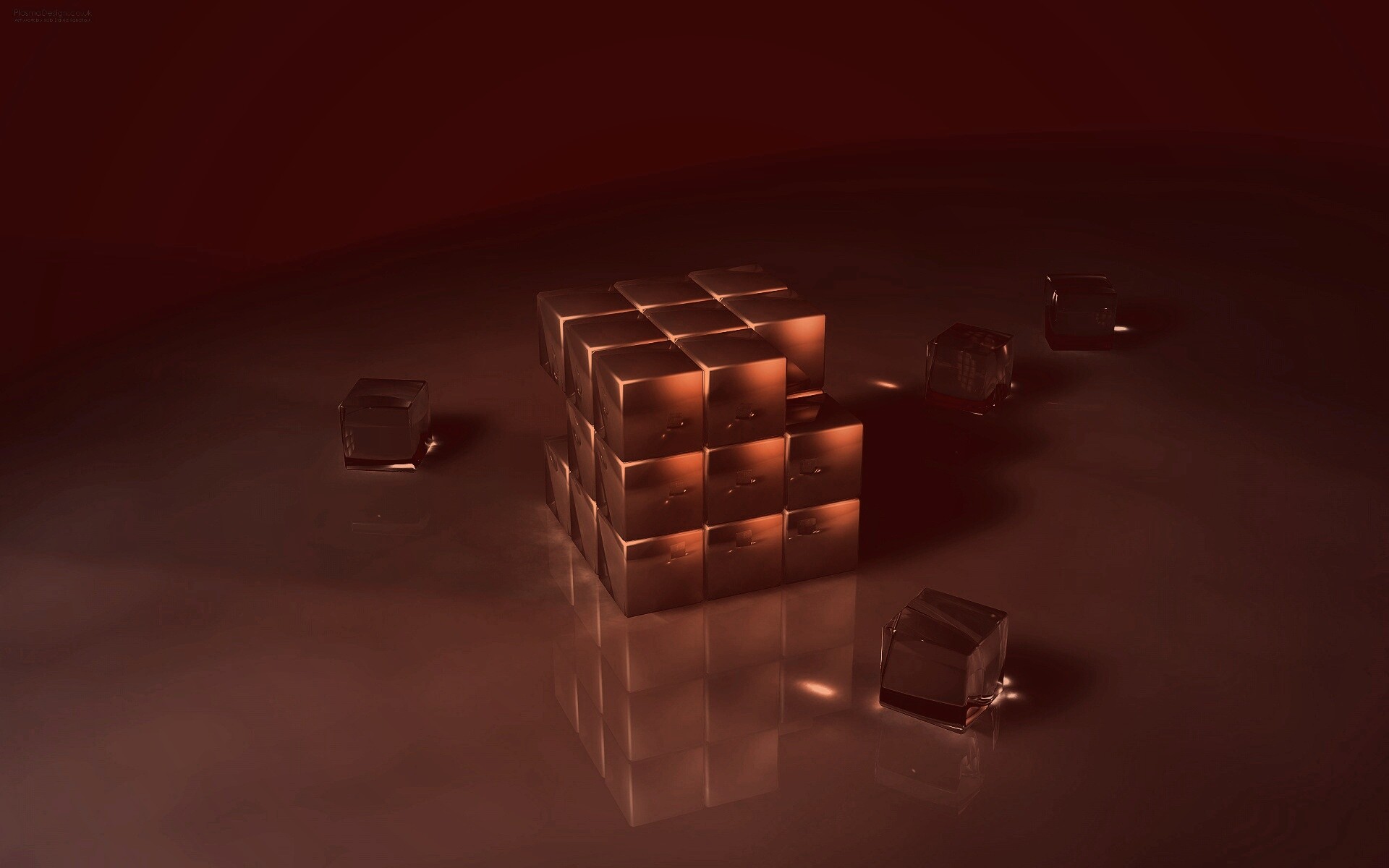 Кубик рубика из стекла обои