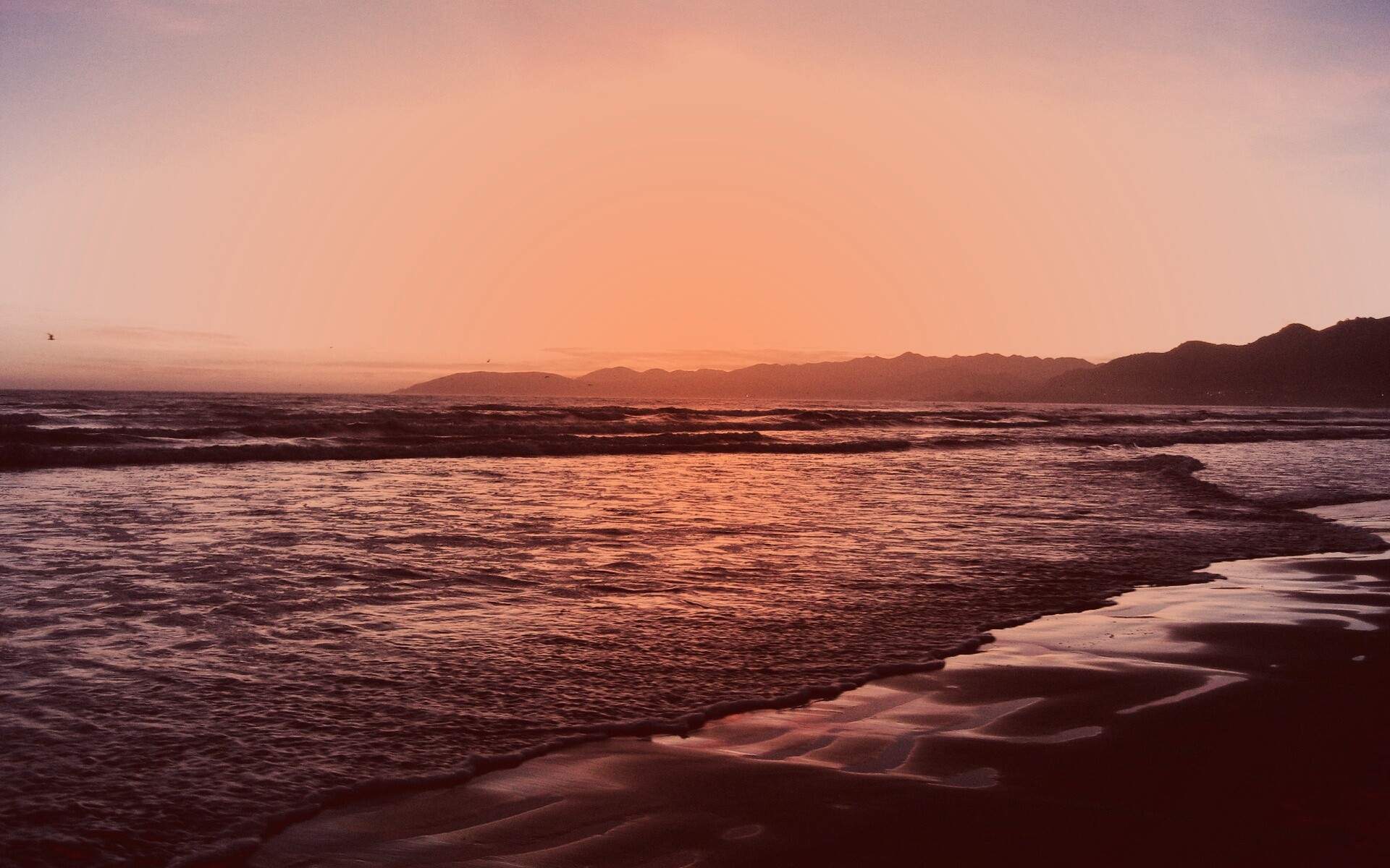 Восход на море обои