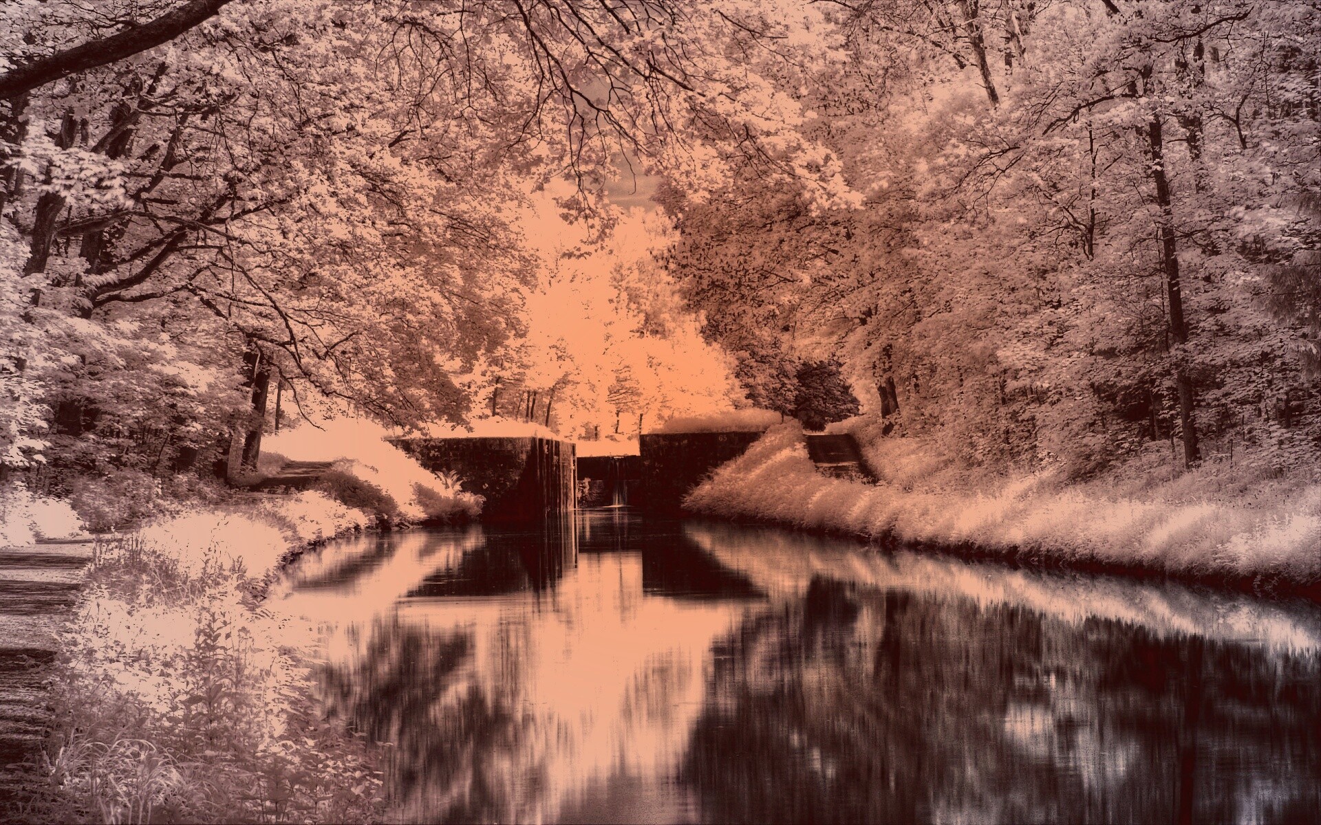 Замёрзжий канал обои