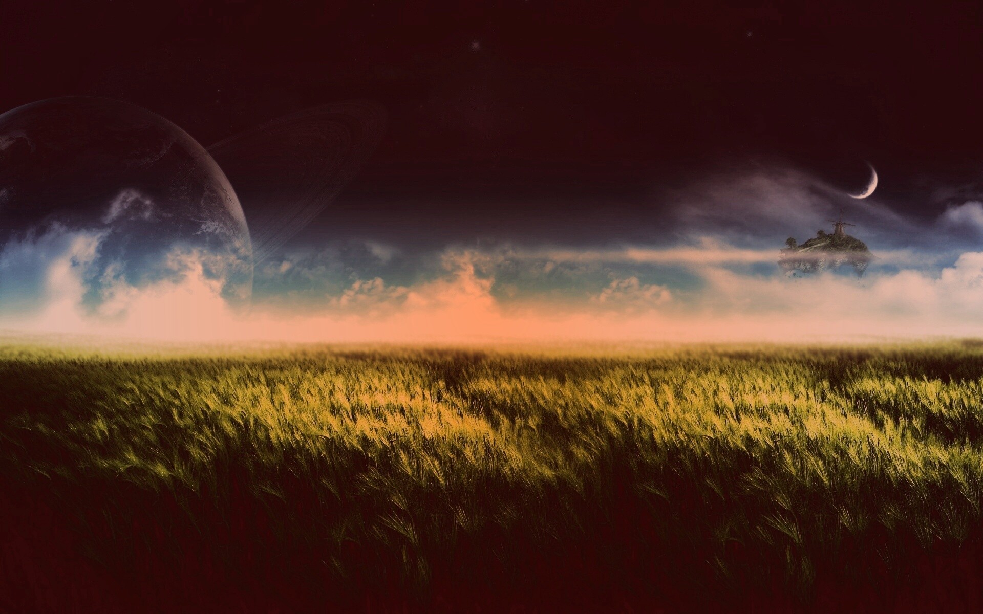 Луг на другой планете обои