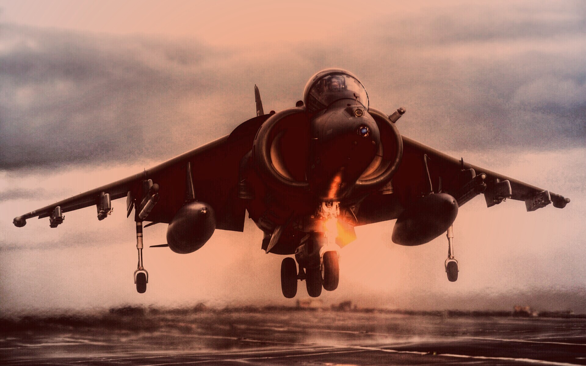 Истребитель на взлете обои