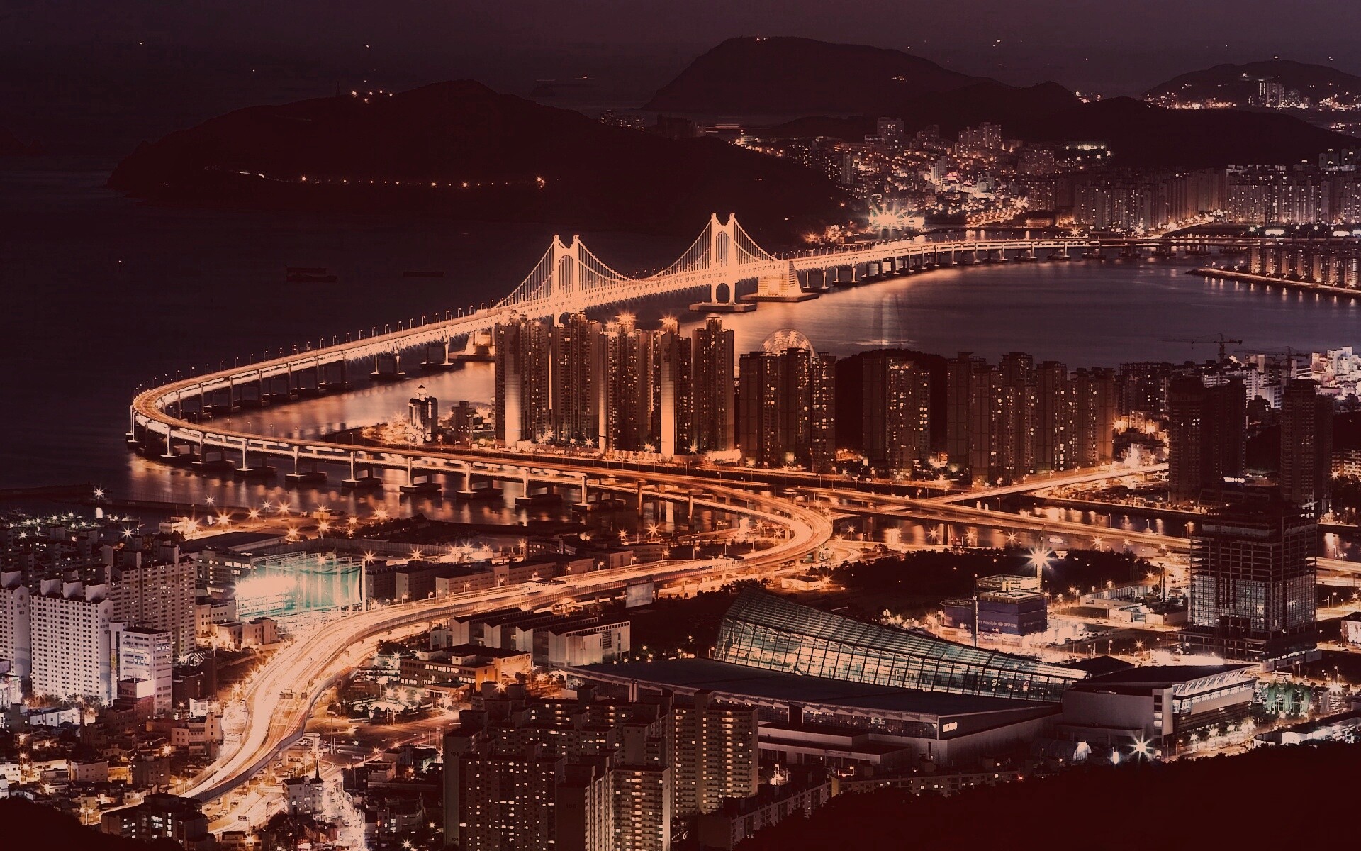 Ночной город обои