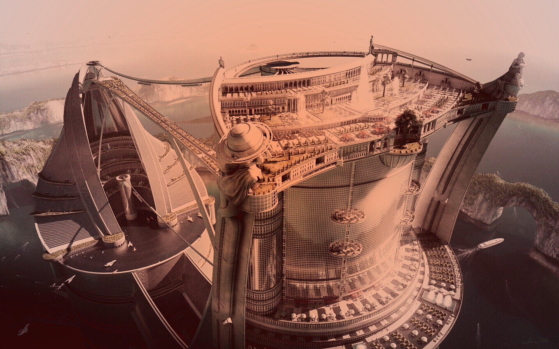 Город будущего обои