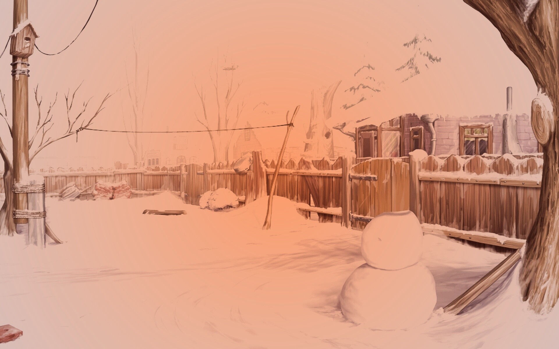 Снеговик обои