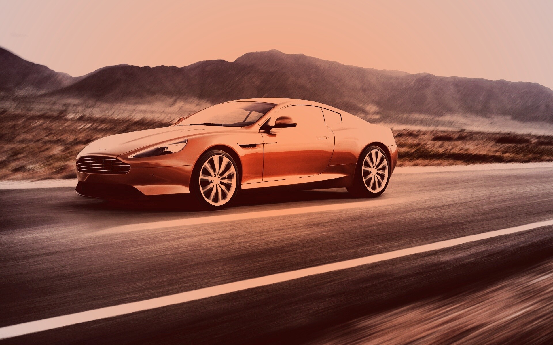 Астон Мартин на шоссе обои