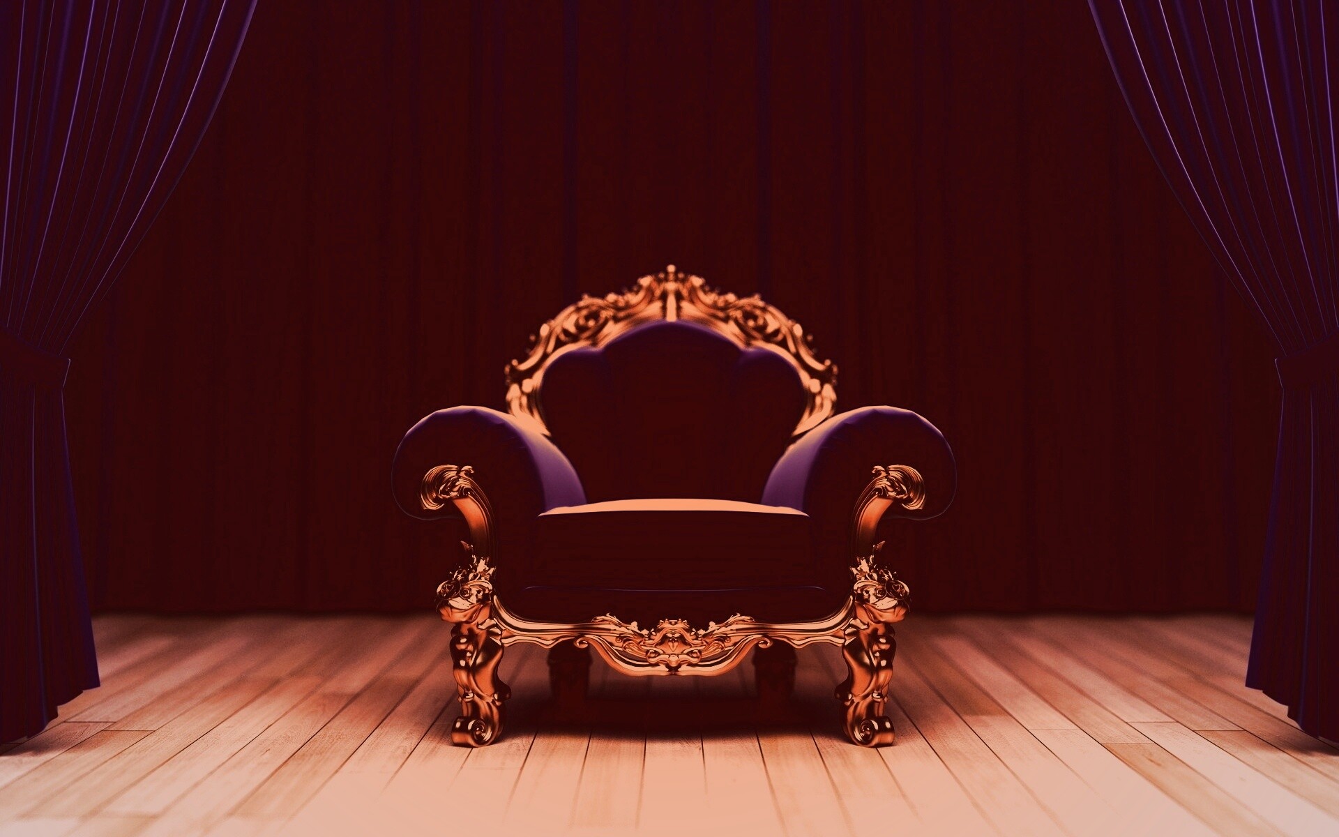 Королевское синее кресло обои