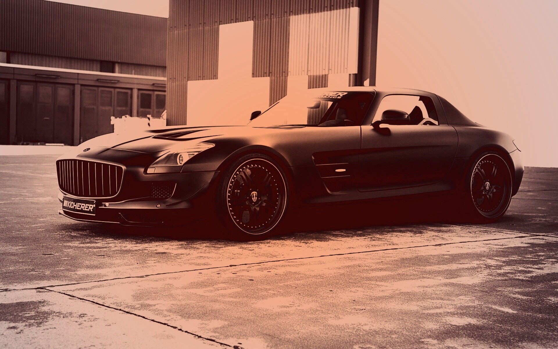 Черный спорткар обои