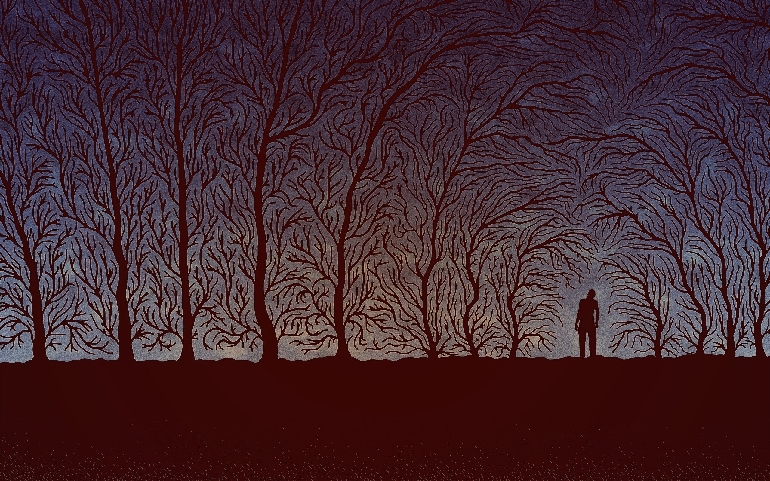 Смыкающиеся деревья обои