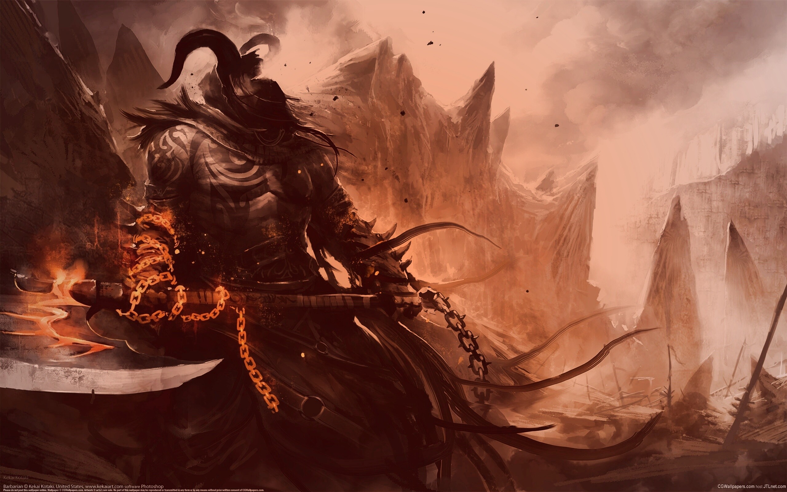 Демон с топором обои