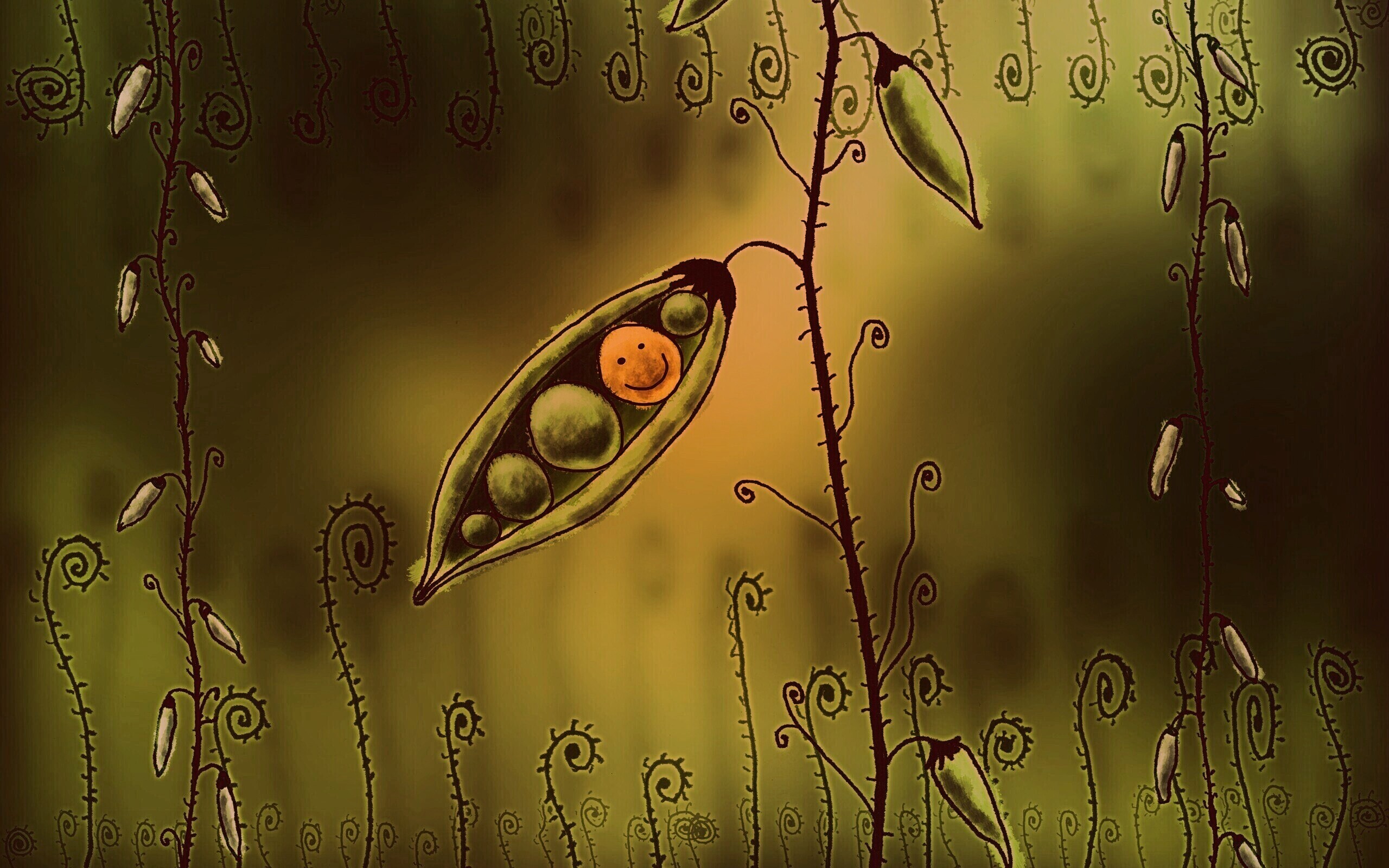 Мультяшная горошина обои