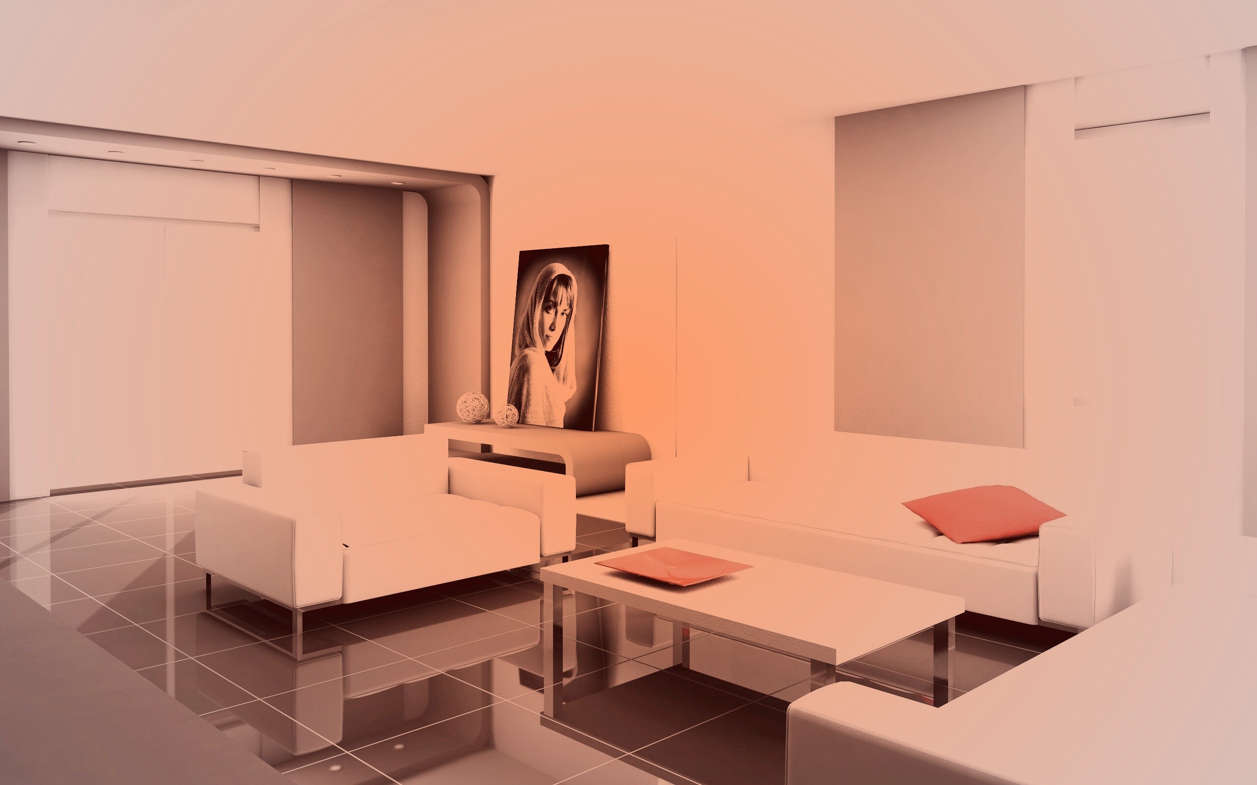 Белая гостинная обои