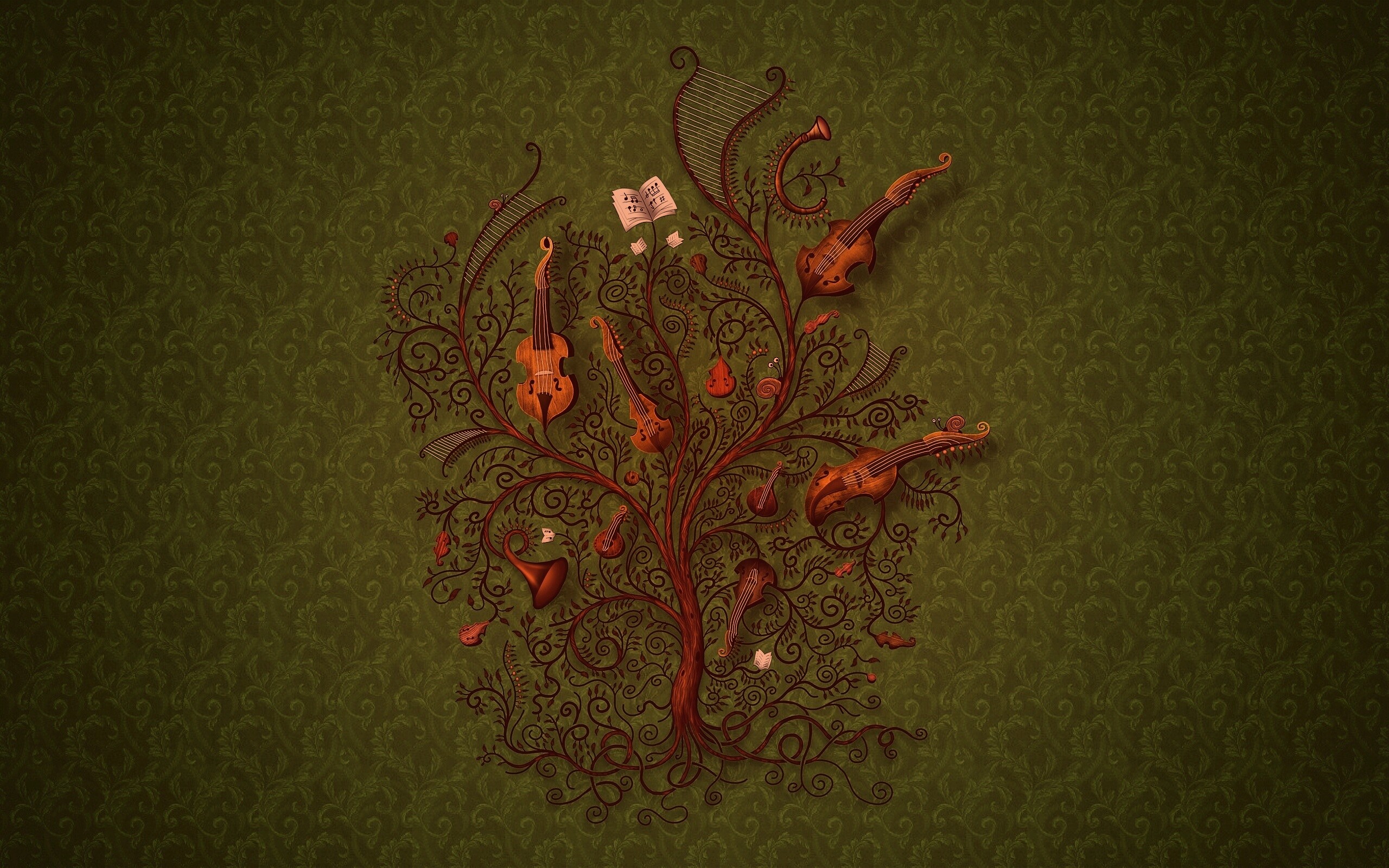 Музыкальное дерево обои