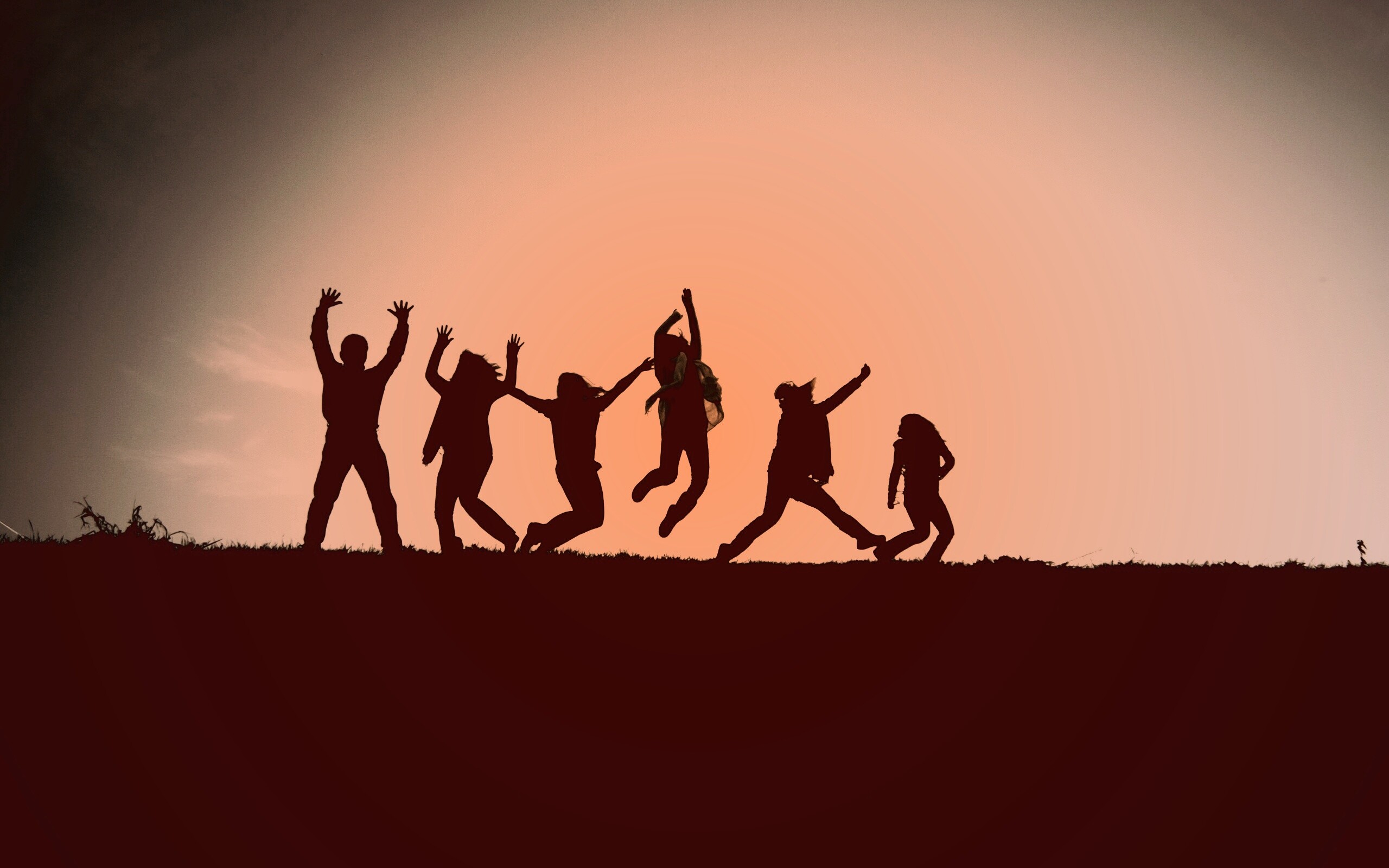 Силуэты людей обои