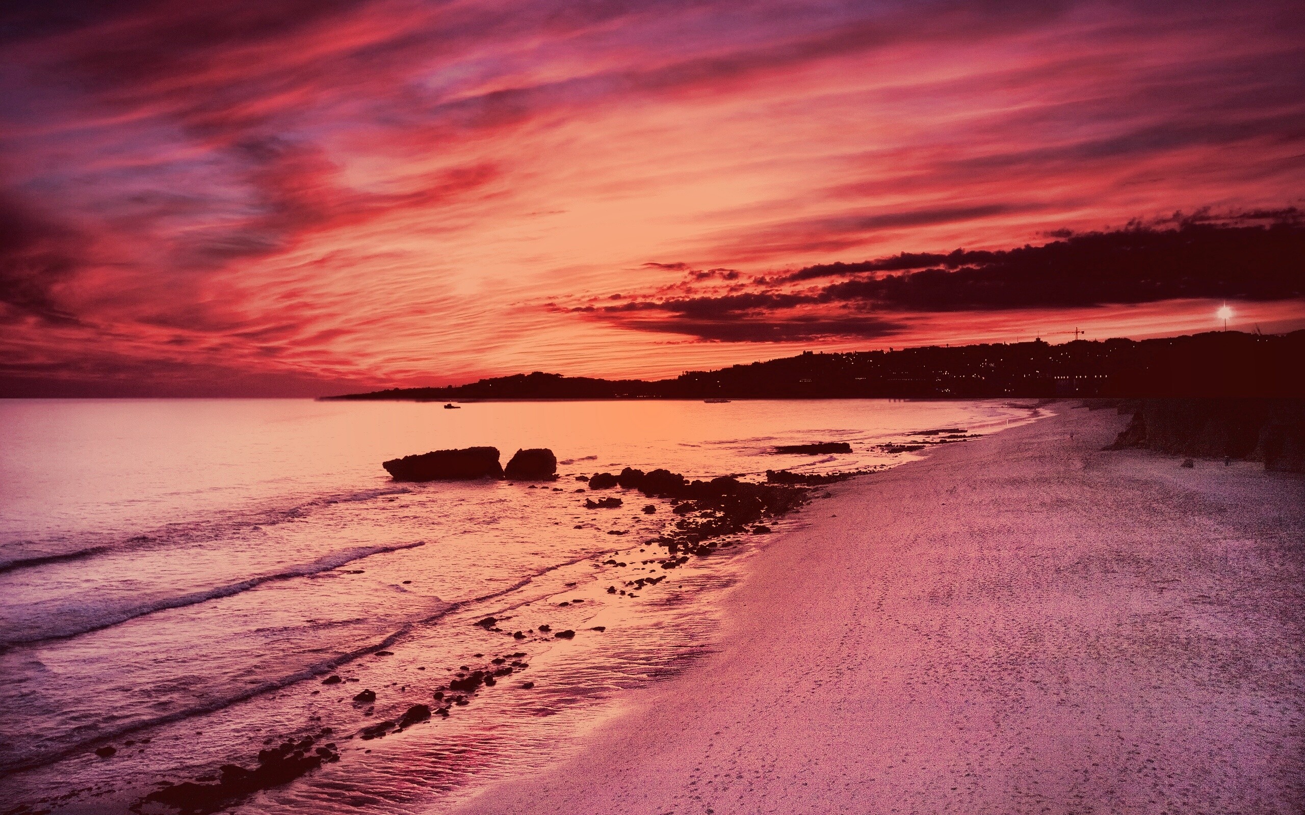 Бесподобный закат на море обои