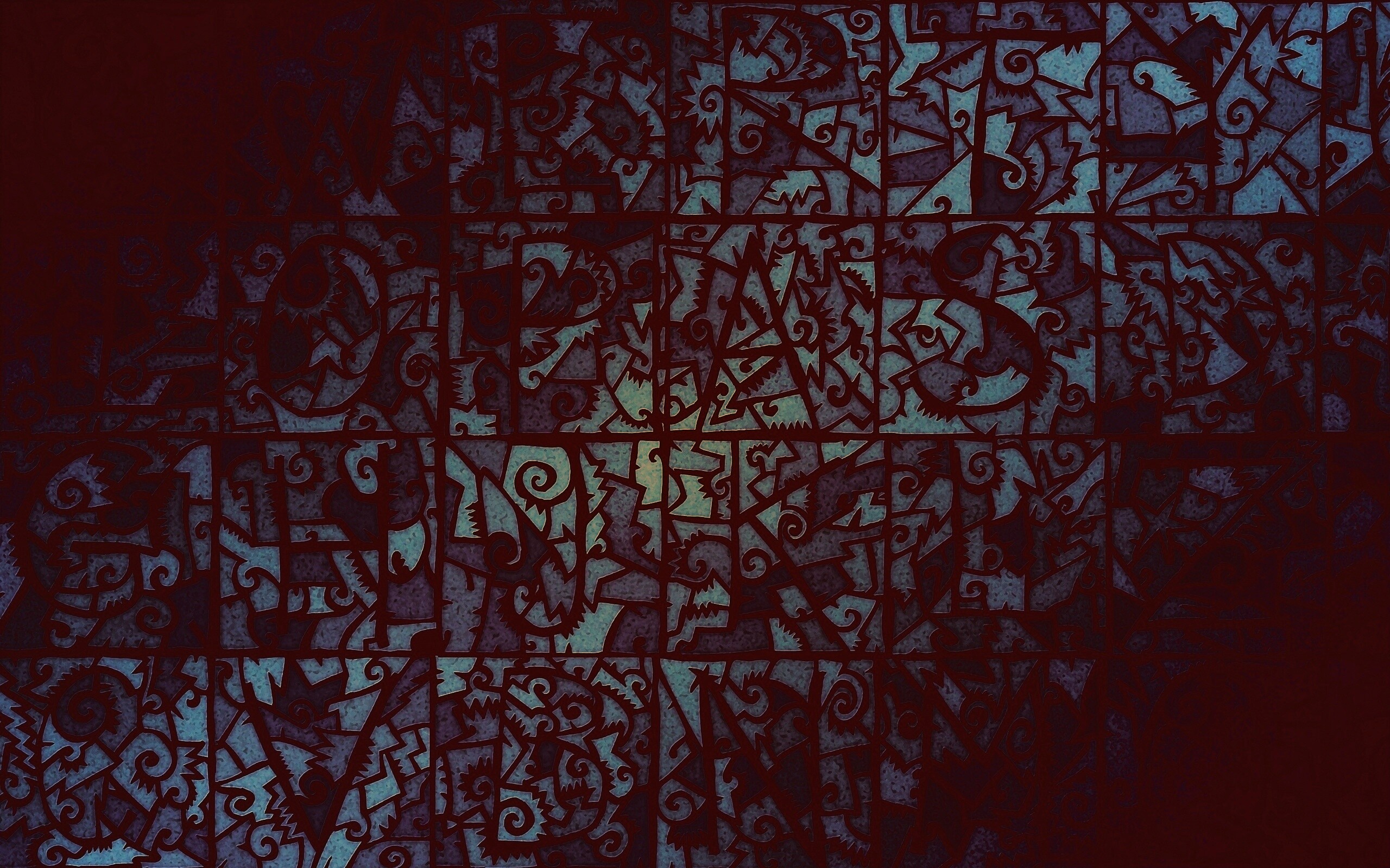 Витражные буквы обои