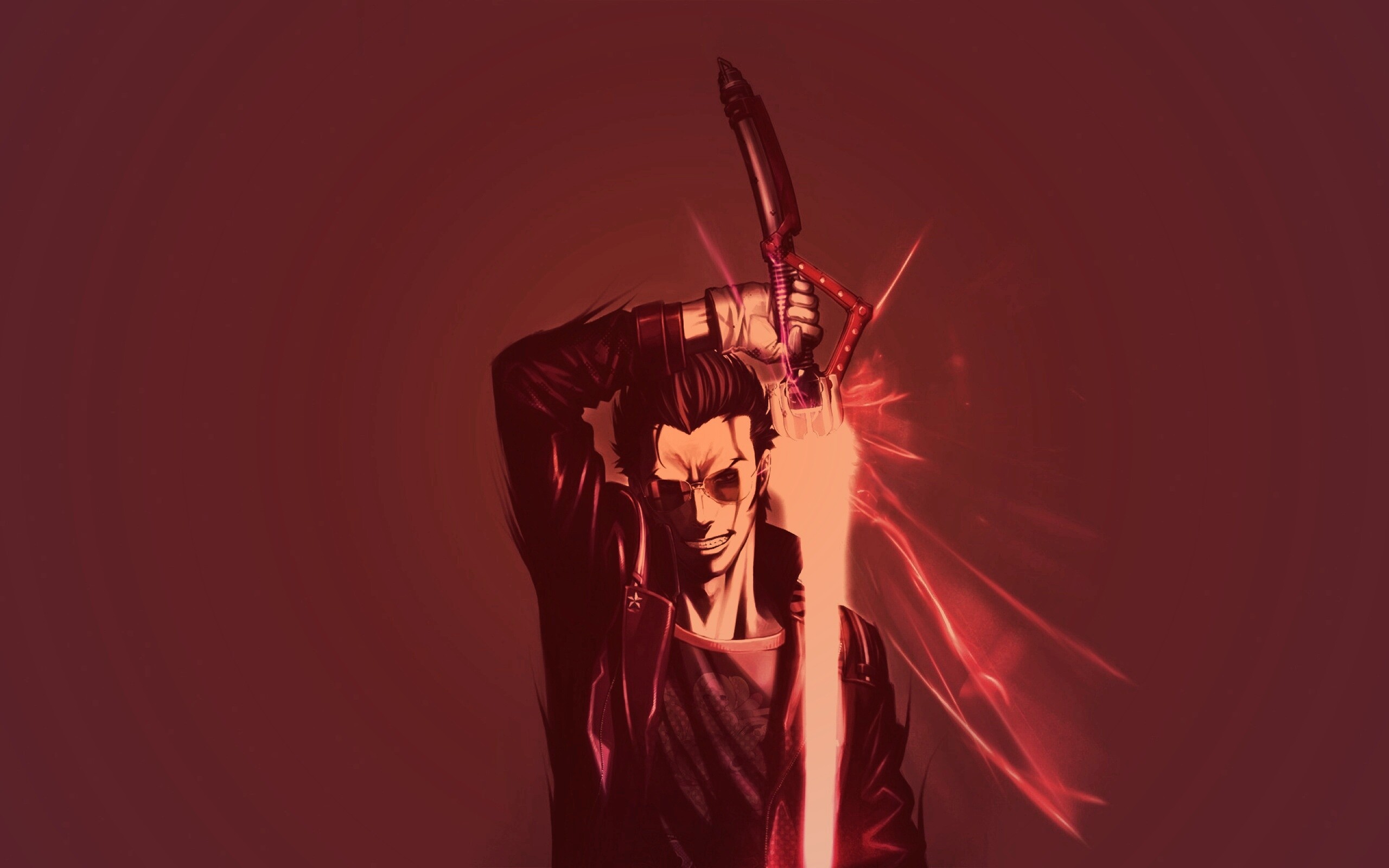 Мужик с зверским световым мечом обои