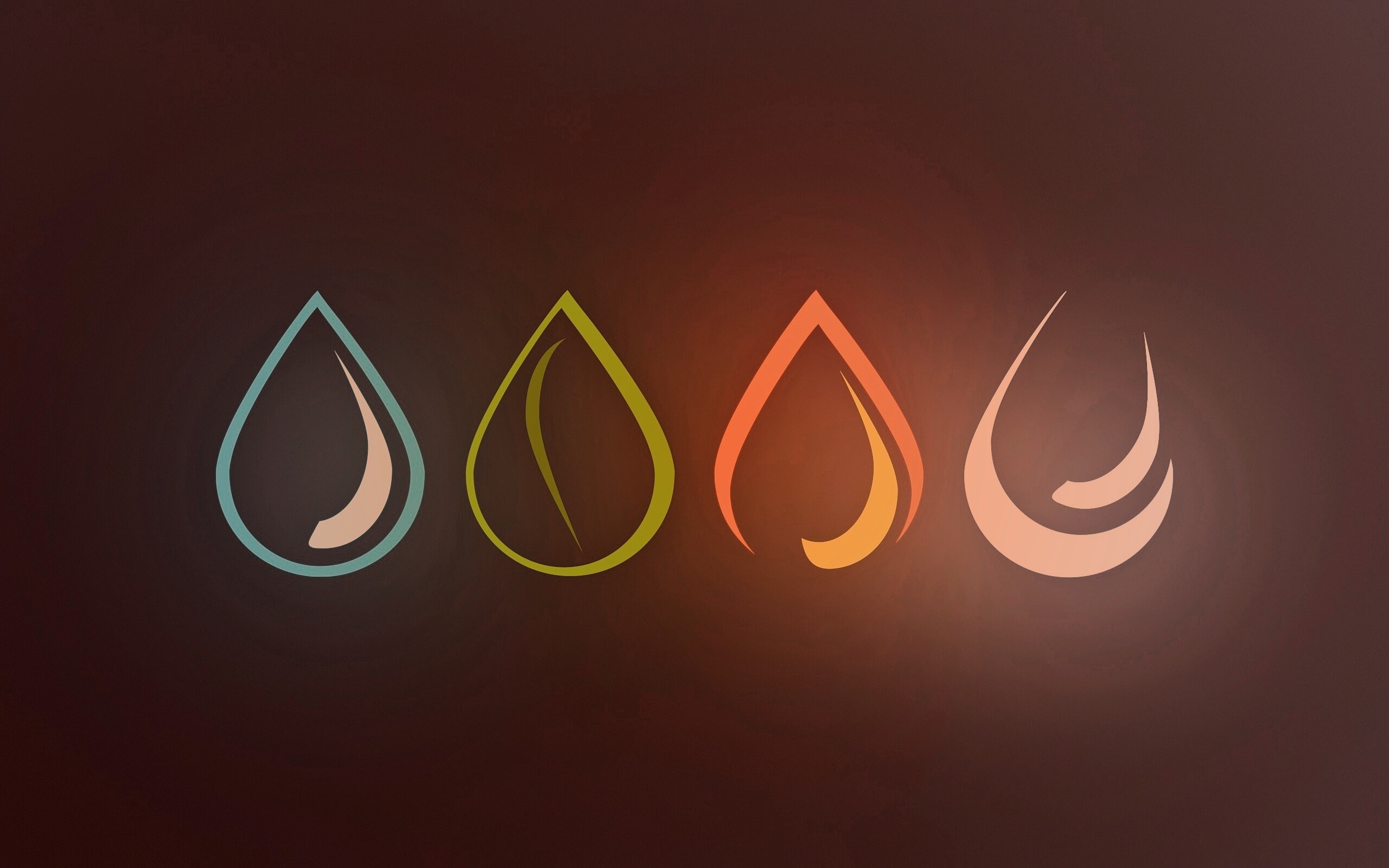 Четыре стихии в каплях обои