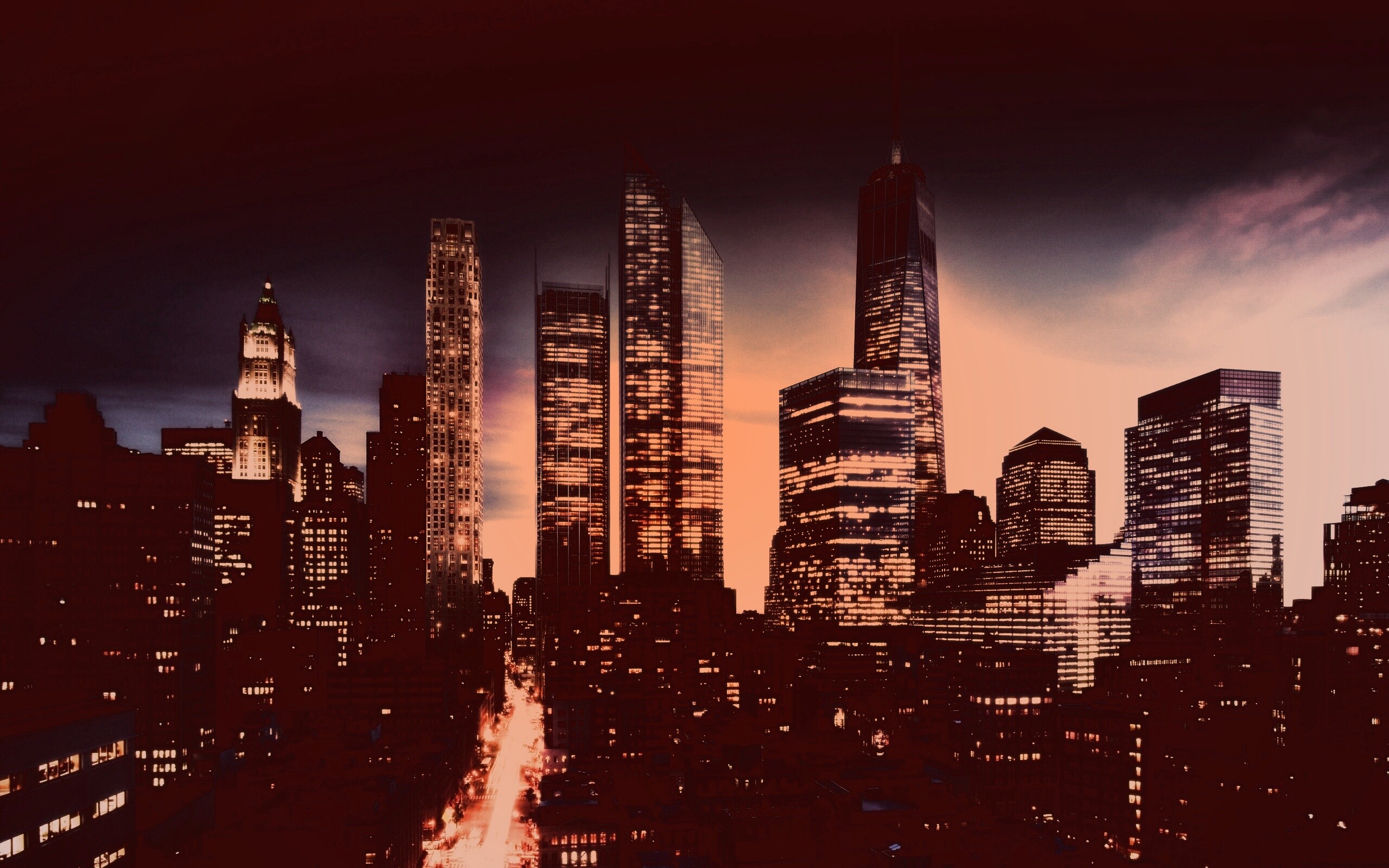 Ночной город обои