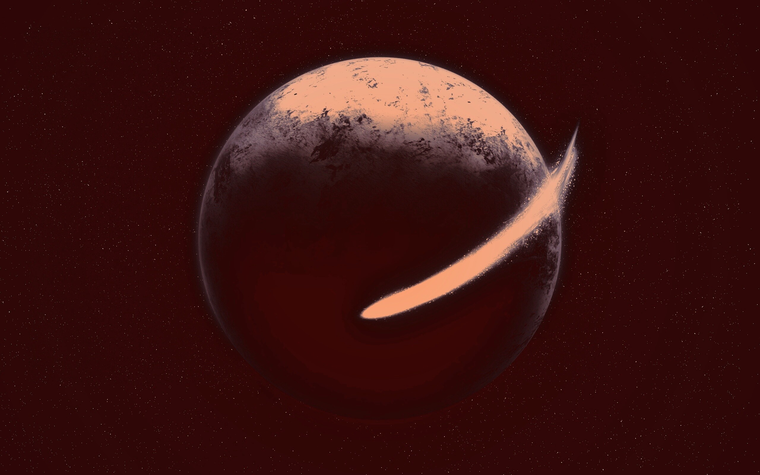 Комента облетает планету обои