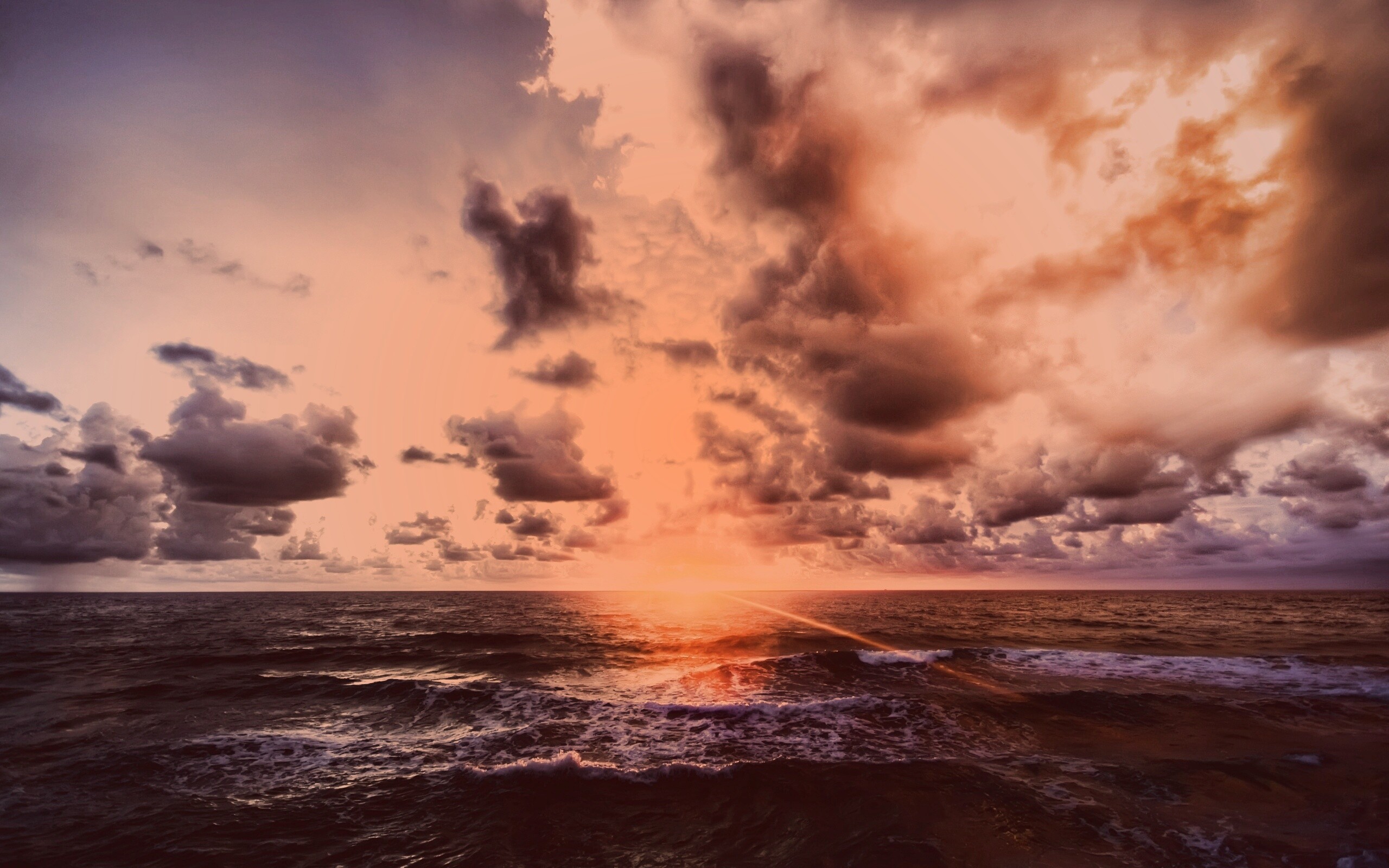 Закат на море обои